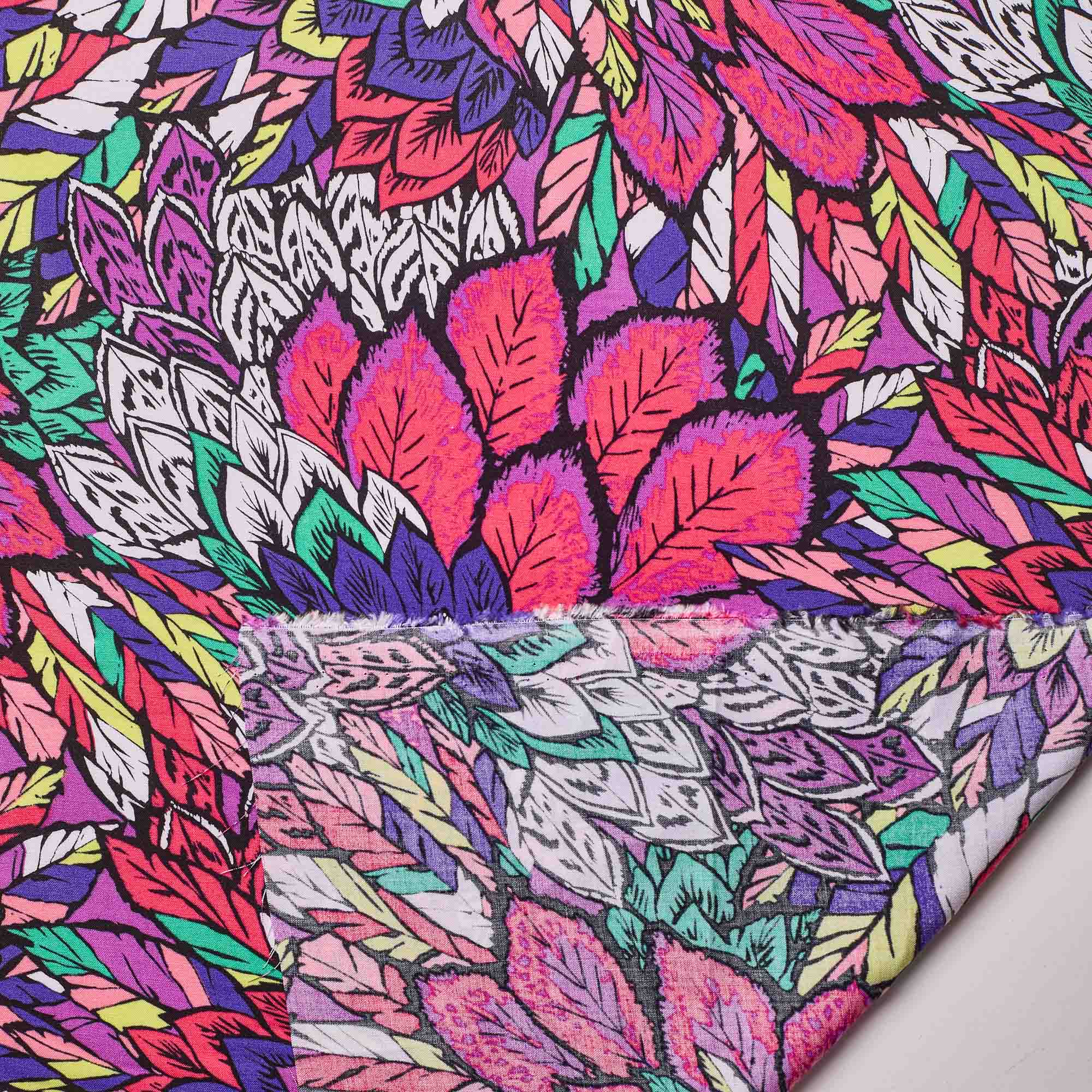 Вискоза тканая принт 14006 (Розовый, Feather, БП)