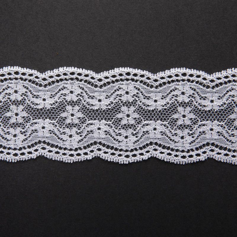 Кружево эластичное узкое D69161B (Белый, 11-0601 TC, БП)