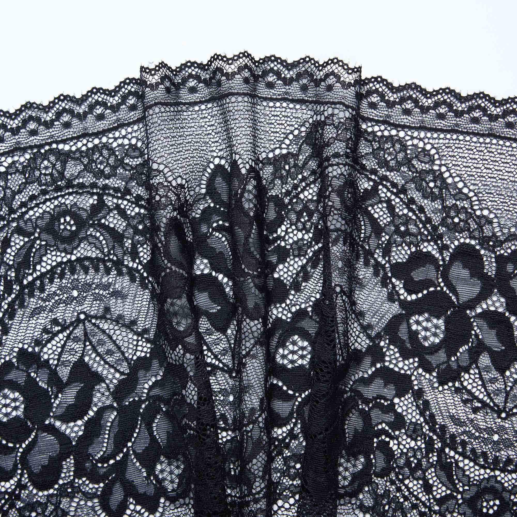 Кружево Эластичное T6018DAA (Черный, Стандарт, БП)