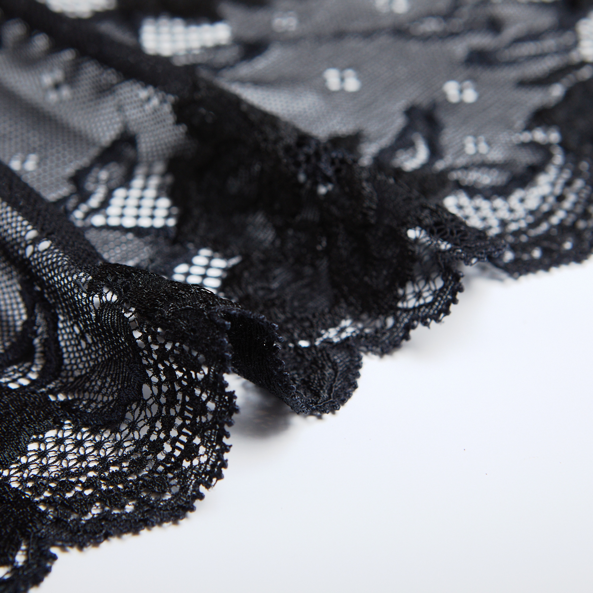 Кружево Эластичное HK645M (Черный, Стандарт, БП)