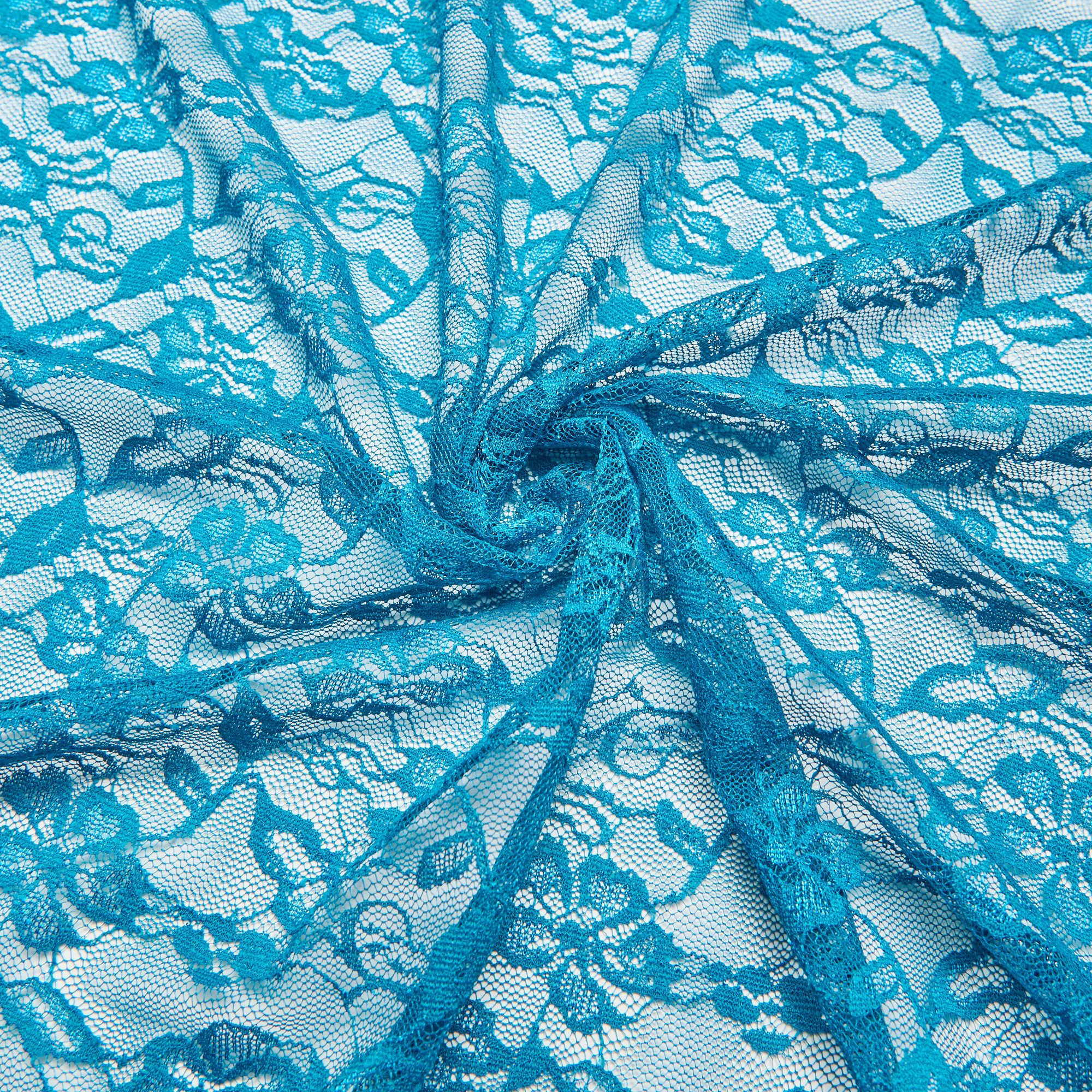 Кружевное Эластичное Полотно L02116D (Бирюзовый, S140325074, БП)