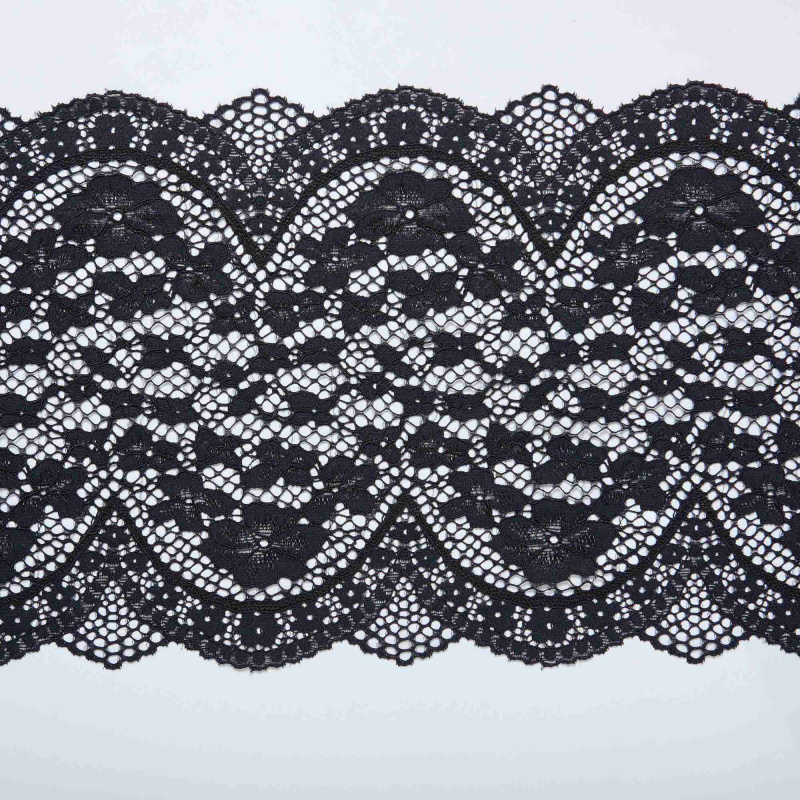 Кружево Эластичное HD090A (Черный, Стандарт, БП)