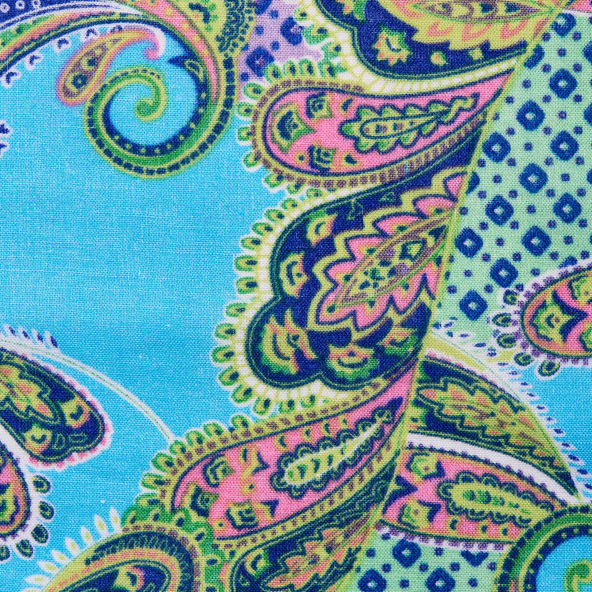 Хлопок тканый принт 12442 (Голубой, Paradise dancer, БП)