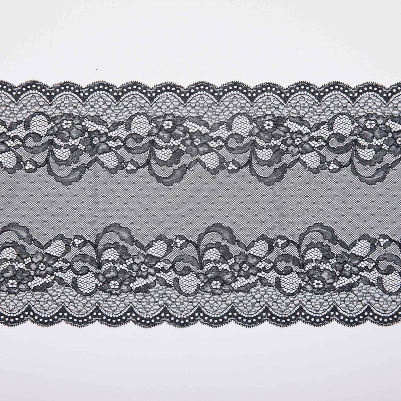 Кружево эластичное h07970d (Черный, Стандарт, БП)