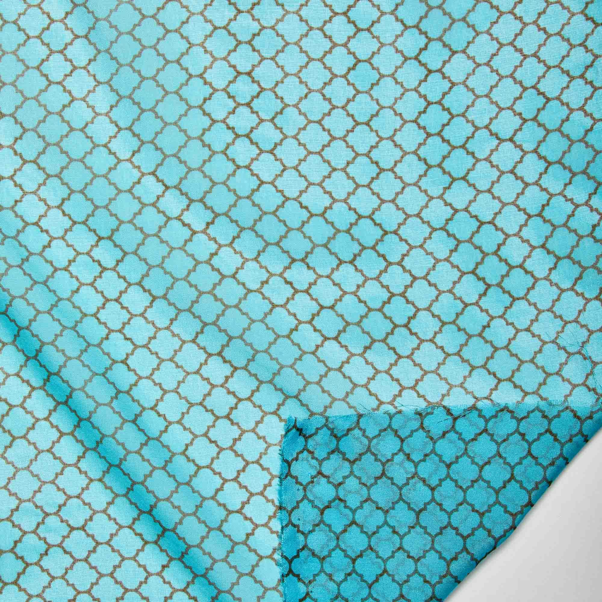 Шелк принт wh10146-8a (Голубой, blue romb, БП)