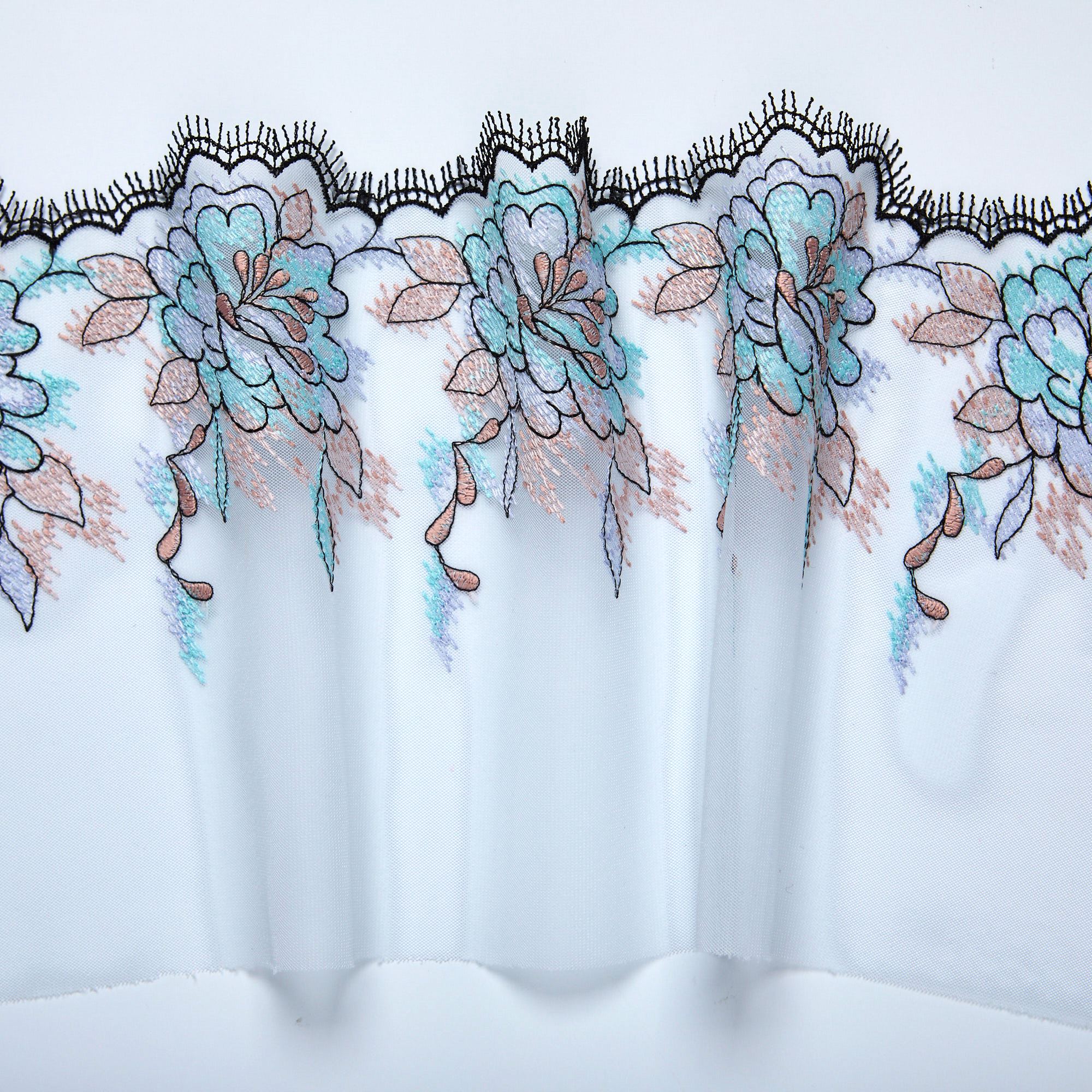 Вышивка на сетке неэластичной ENT01585B (Ментоловый, 031, БП)