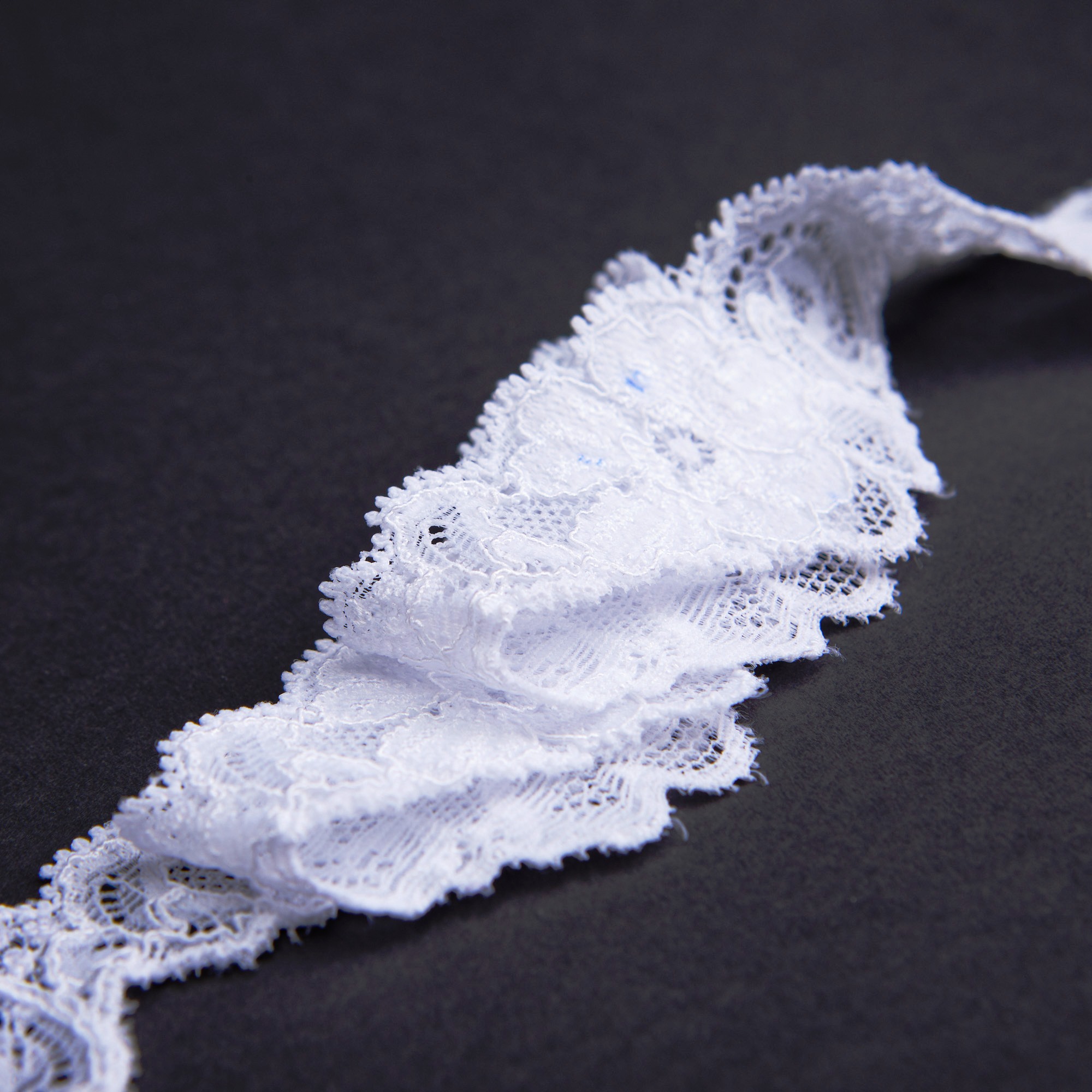 Кружево эластичное узкое D69282BD-1 (Белый, Стандарт, БП)