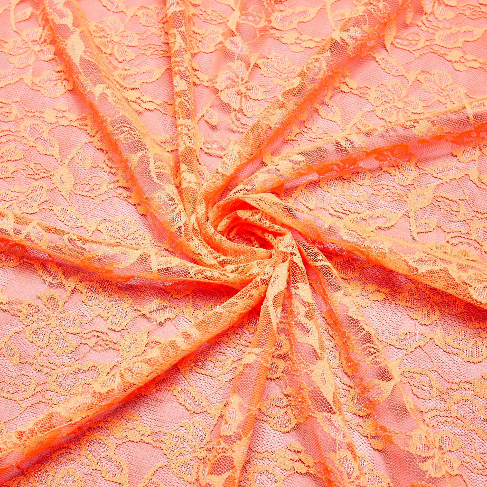Кружевное Эластичное Полотно L02116D (Оранжевый, S140620201, БП)