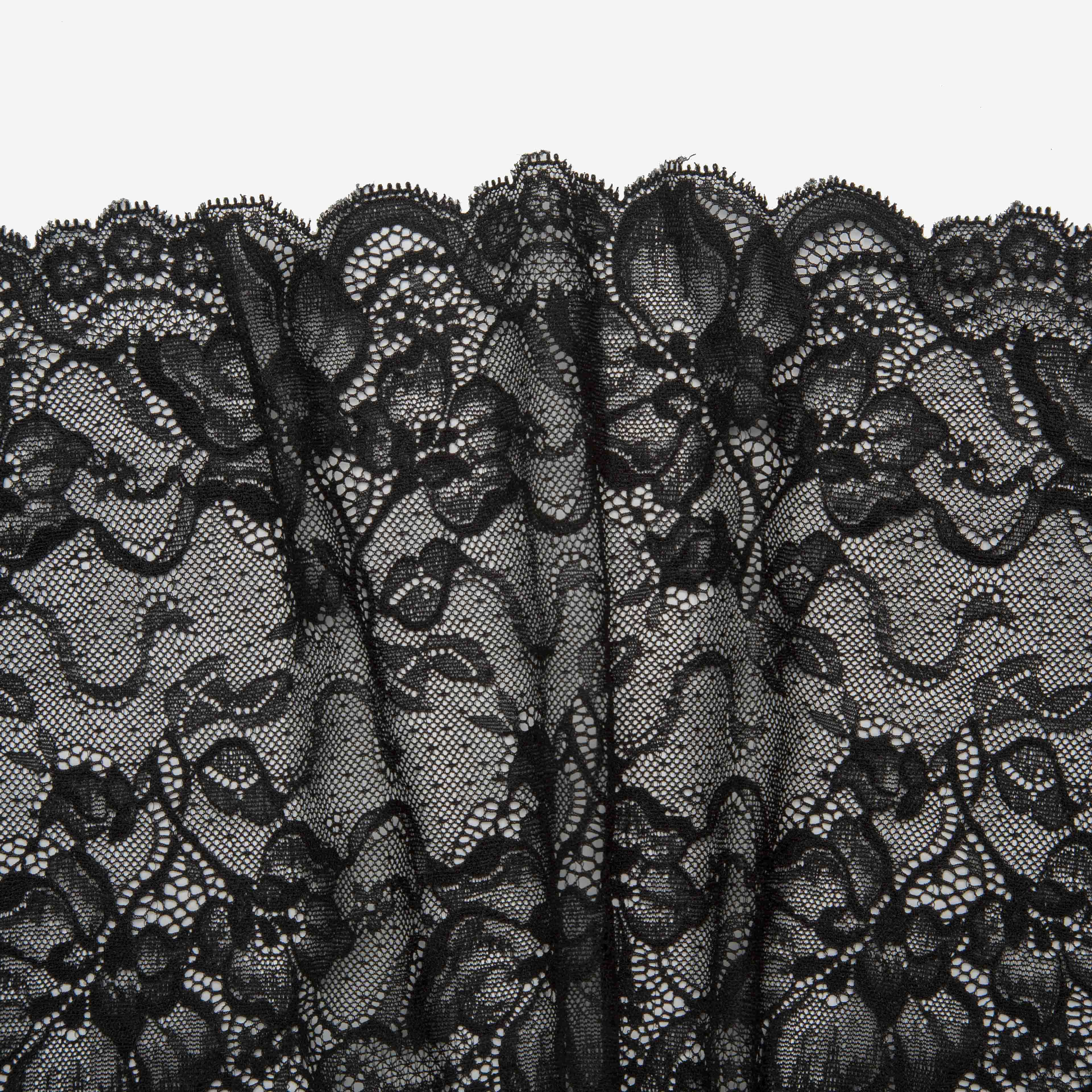 Кружево эластичное nes0006 (Черный, Стандарт, БП)