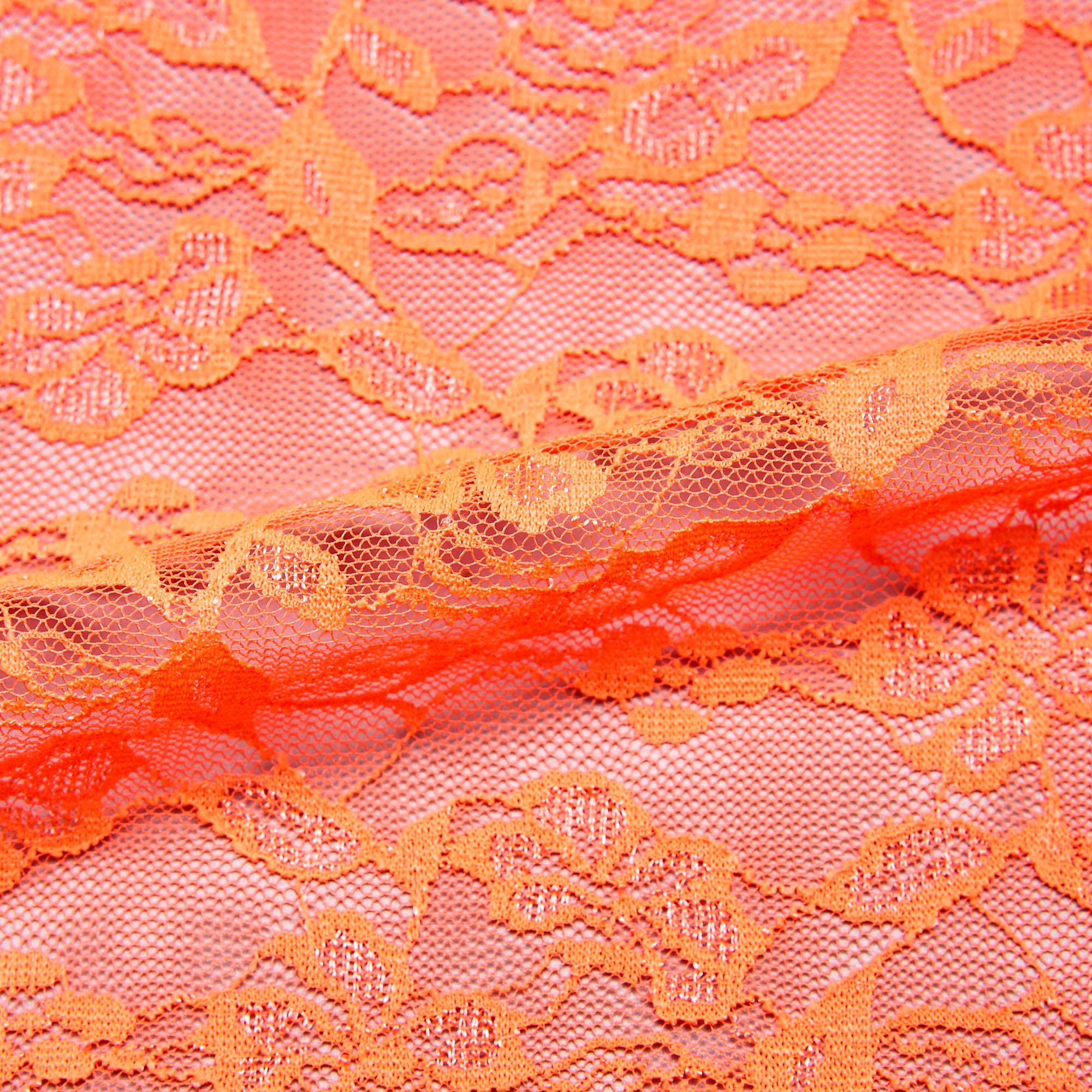 Кружевное Эластичное Полотно L02116D (Оранжевый, S140620201, БП)
