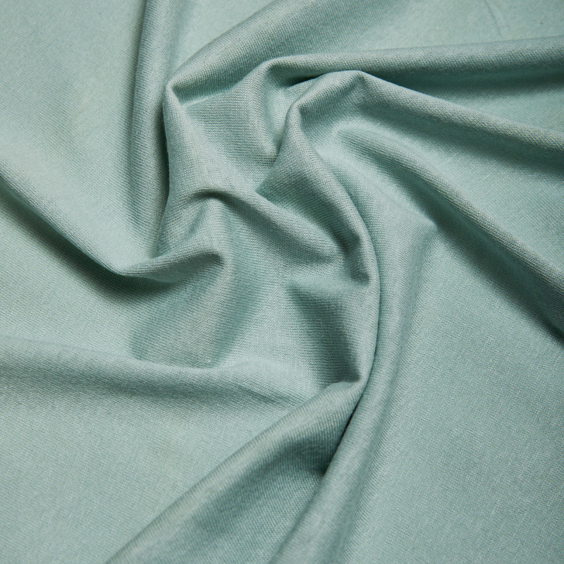 Хлопок трикотажный 11/21 (Зеленый, голубая дымка, 16-5808)