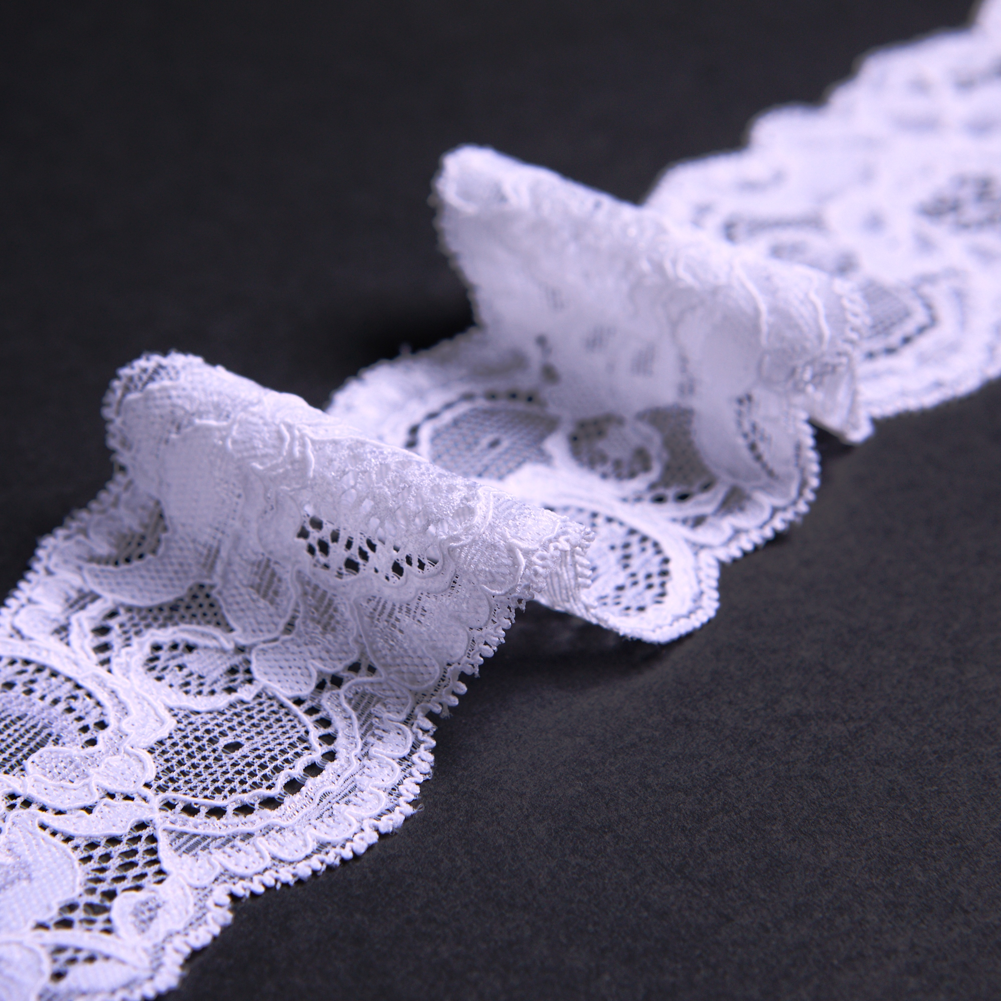 Кружево Эластичное Узкое 606060 (Белый, Стандарт, БП)