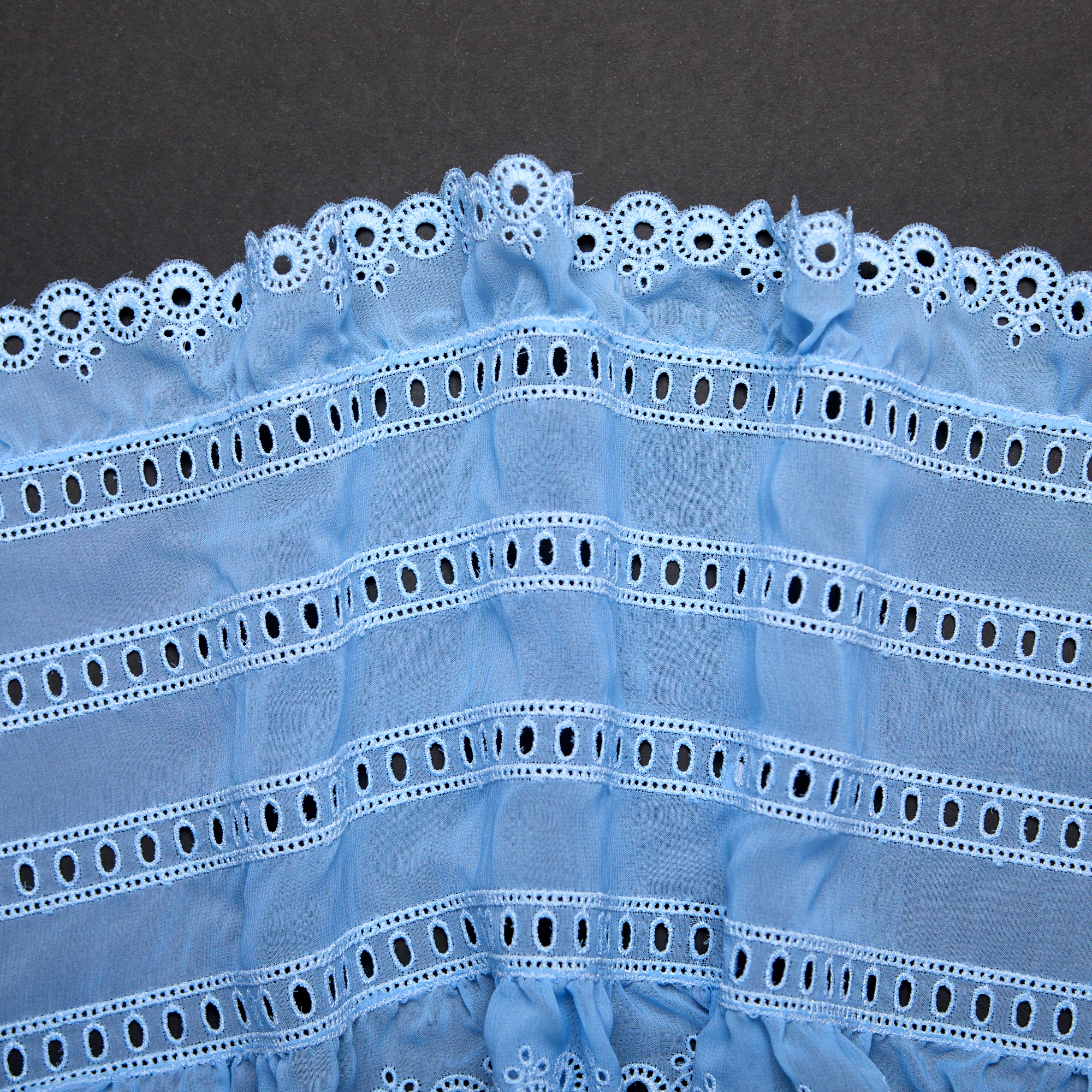 Органза с вышивкой f00412 (Голубой, K78833, БП)