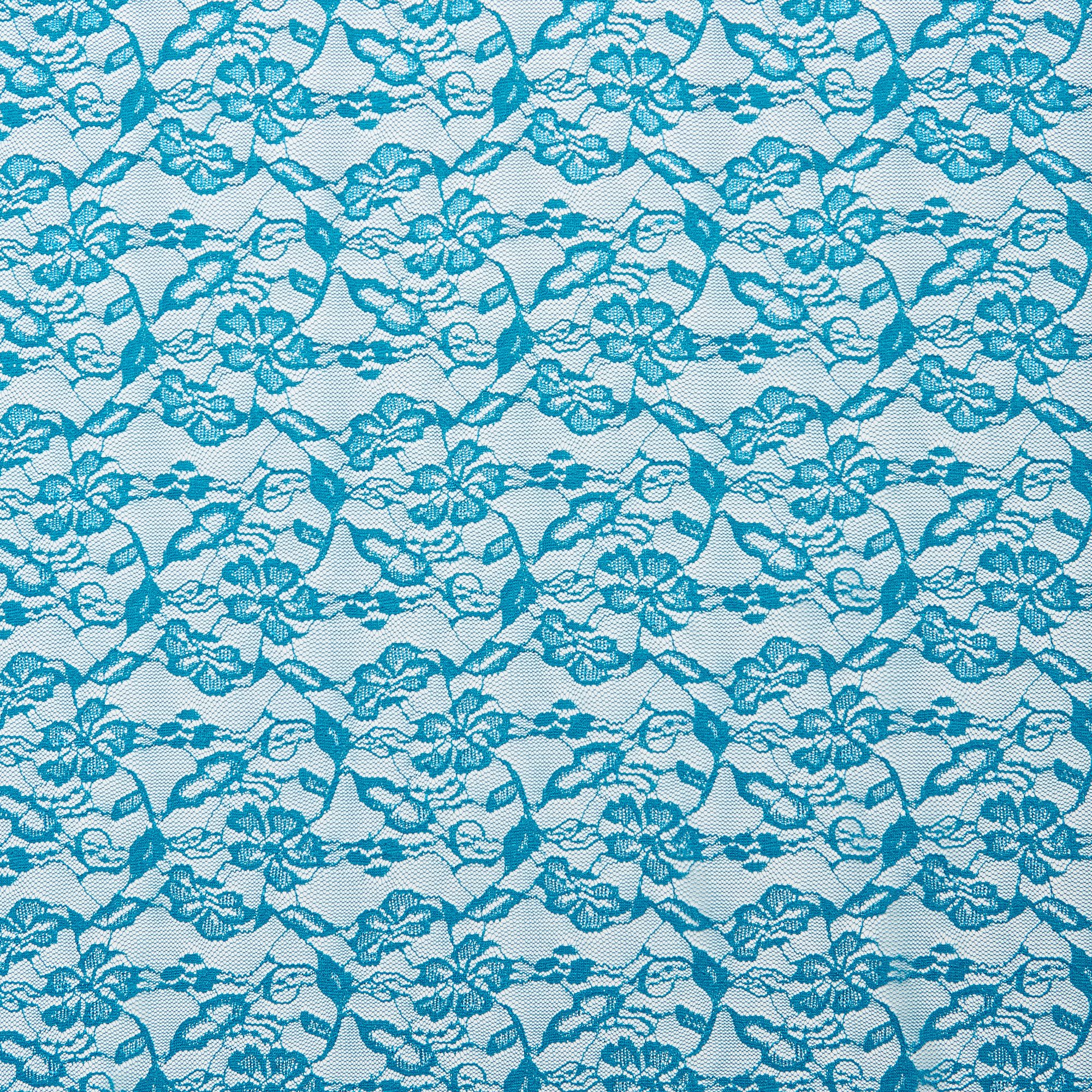 Кружевное Эластичное Полотно L02116D (Бирюзовый, S140325074, БП)