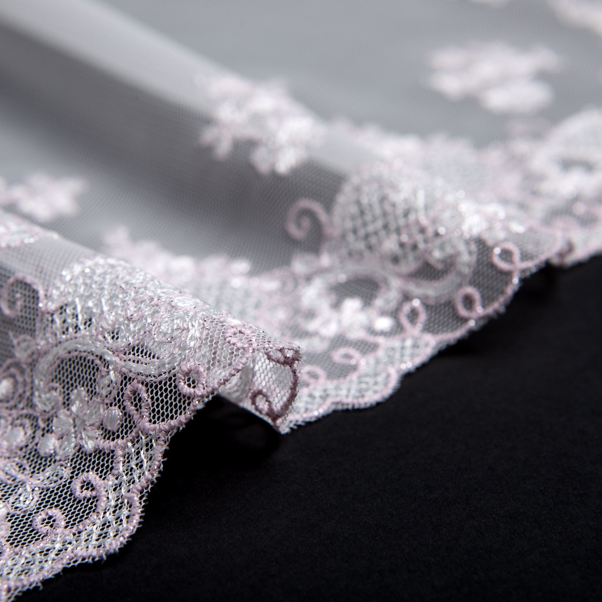 Вышивка на сетке неэластичной узкая HA-01105 (Айвори, Col.A, БП)