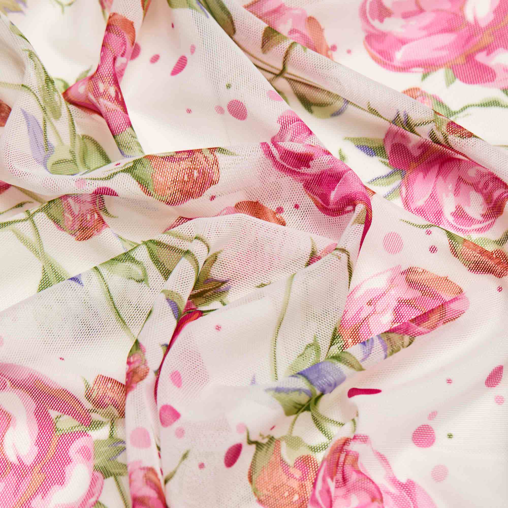 Сетка эластичная принт nkkt-1405p (Айвори, NKWD-094, БП)