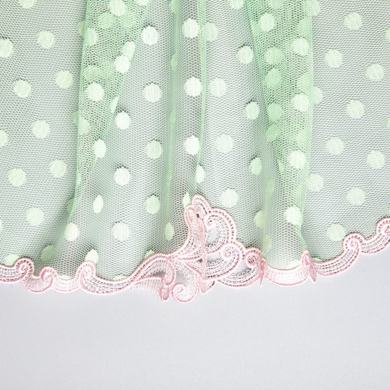 Вышивка на сетке неэластичной HA-30627A (Салатовый, col.B, БП)