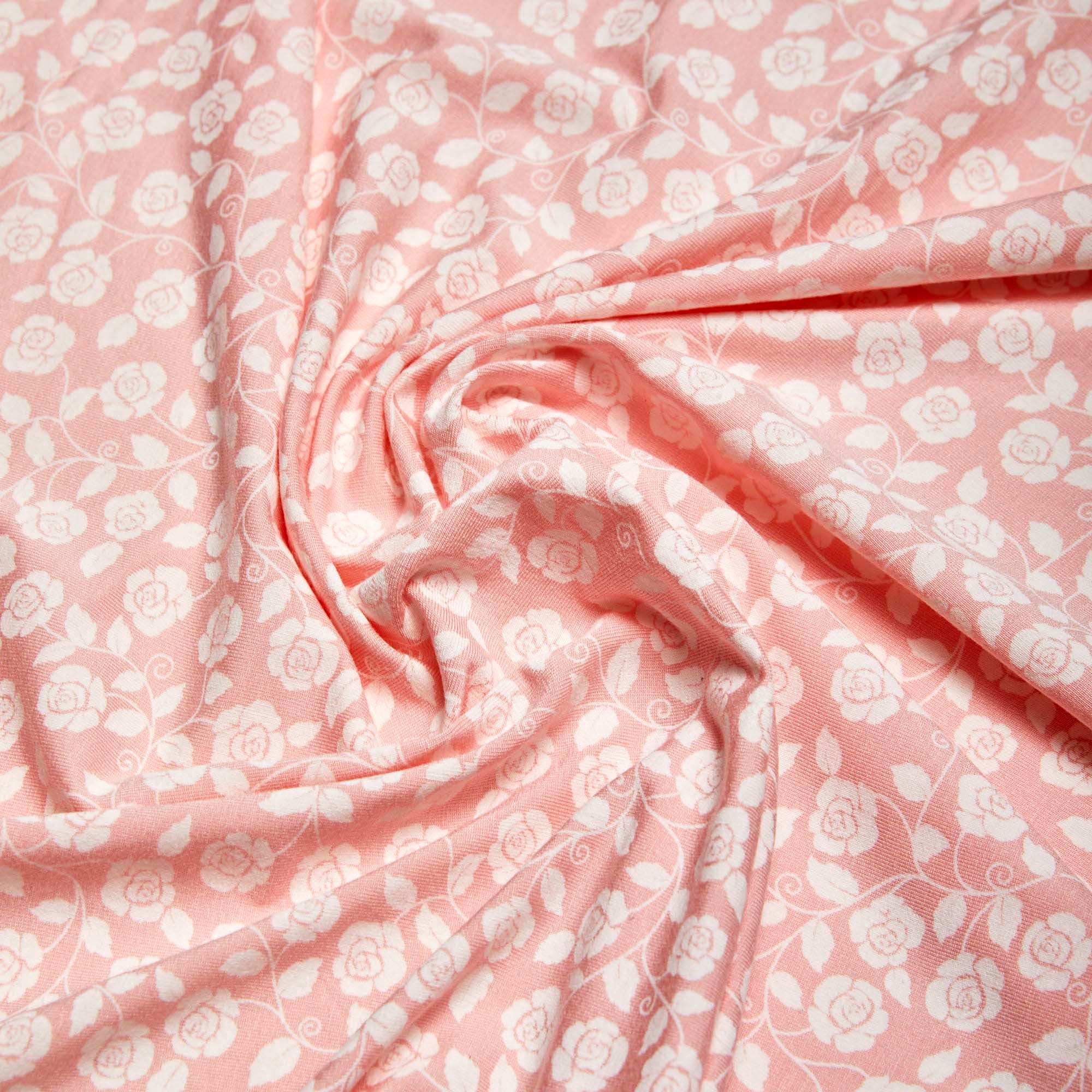 Модал трикотажный принт 16562p (Розовый, leila, БП)