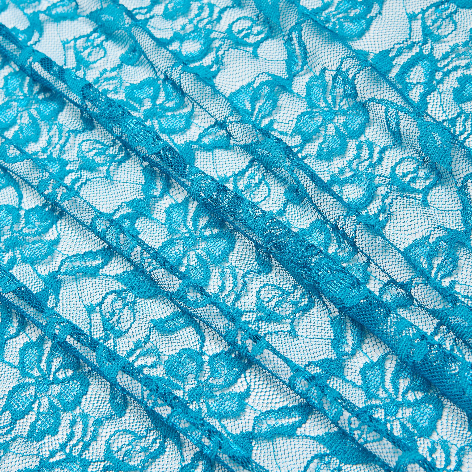 Кружевное Эластичное Полотно L02116D (Бирюзовый, S140325074, БП)