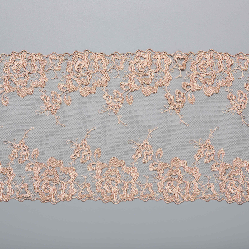 Вышивка на сетке неэластичной XNT00948A (Бежевый, 031, БП)