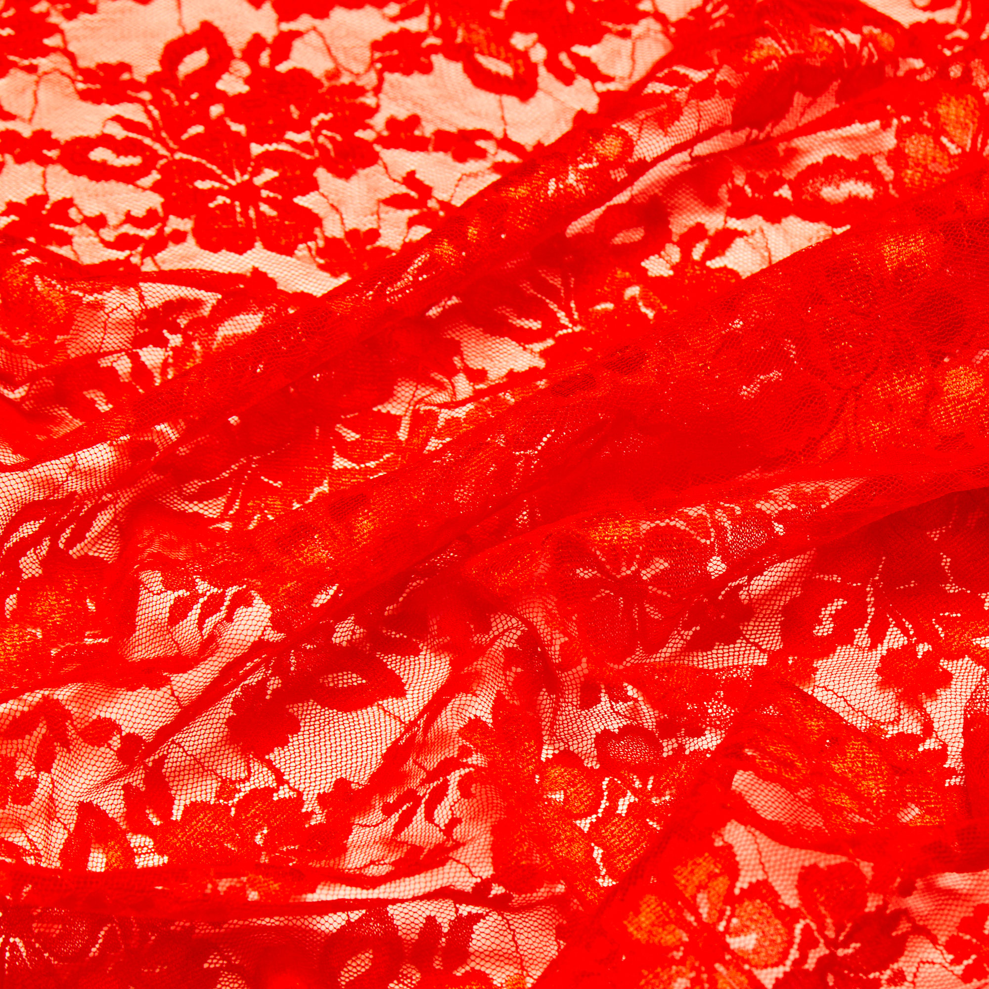 Кружевное эластичное полотно l240 (Красный, 738861A, БП)