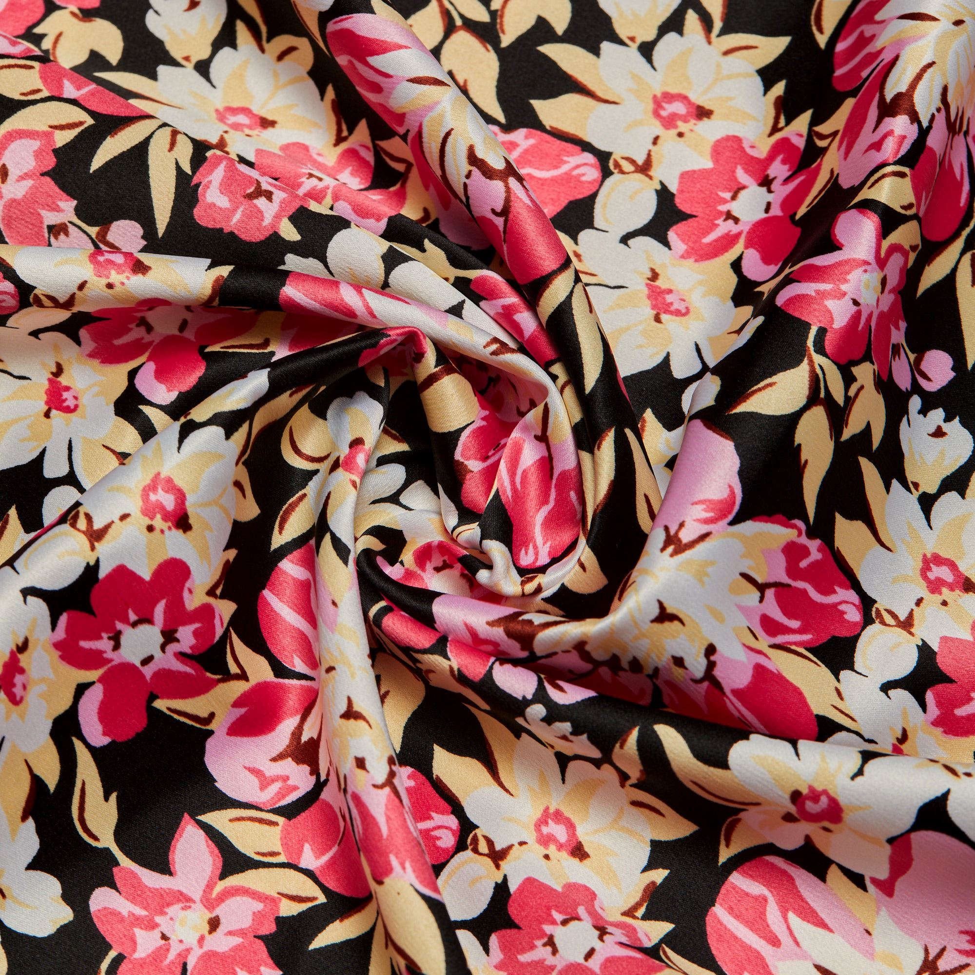 Сатин эластичный принт WXQ-1047p (Черный, madlen, БП)