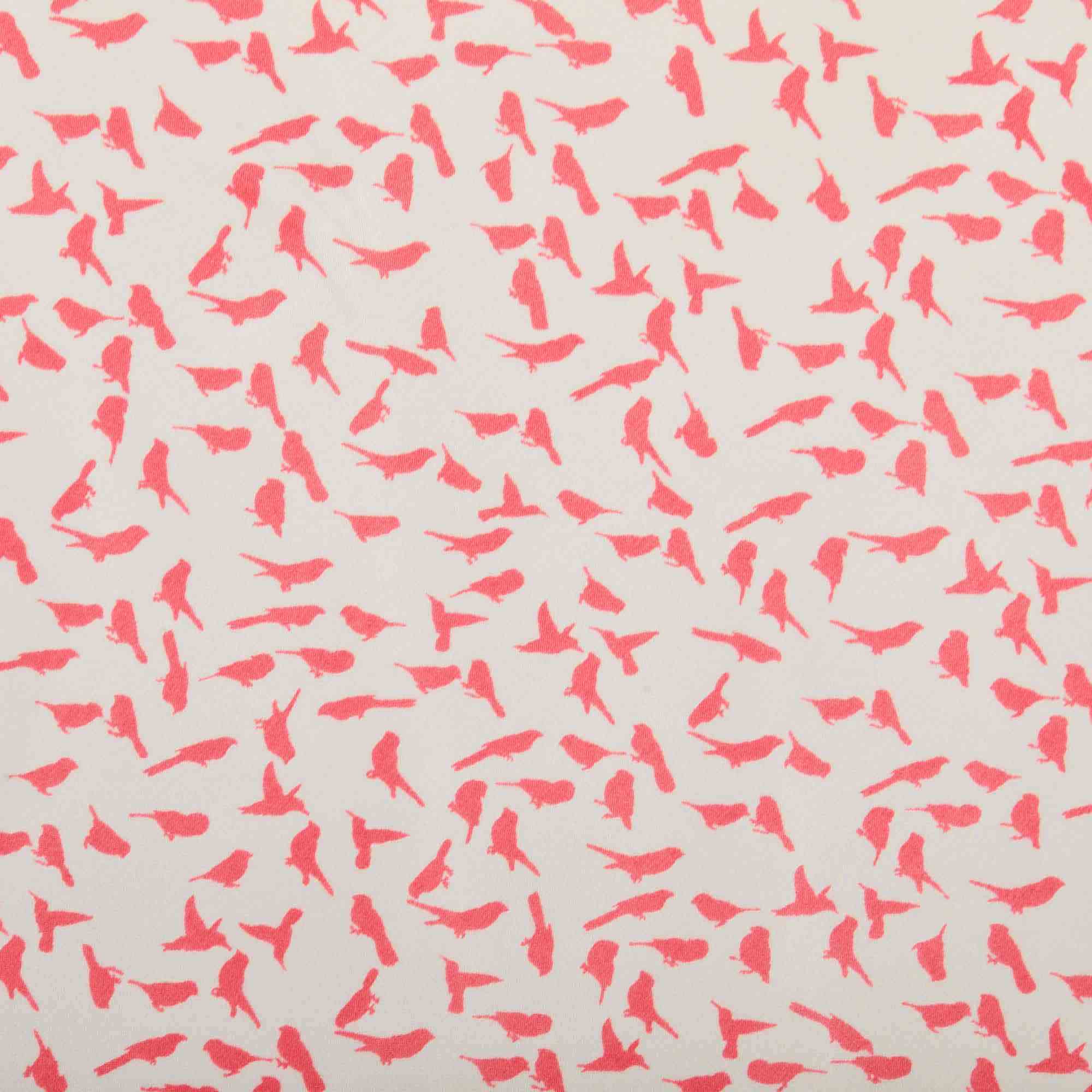 Сатин Эластичный Принт W20-13B P (Белый, bird var.4, БП)