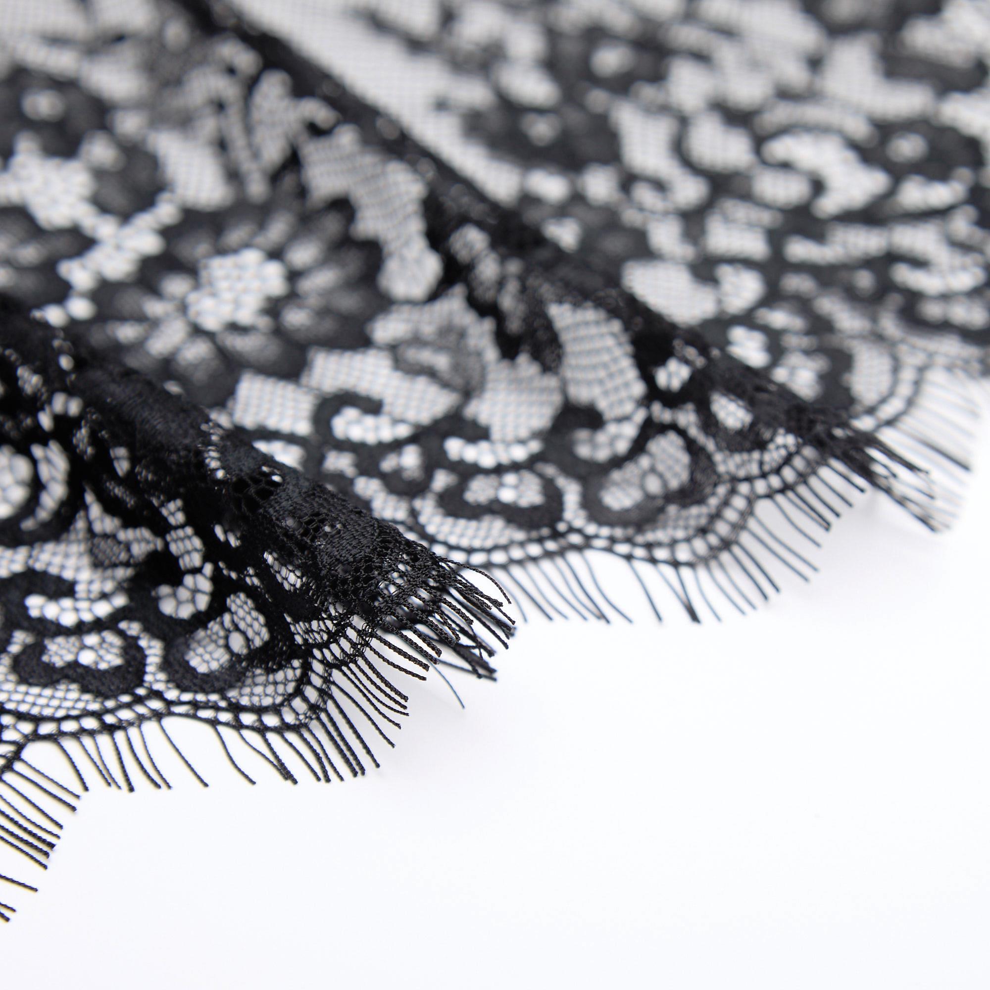 Кружевное Неэластичное Полотно HB0266P (Черный, Стандарт, БП)