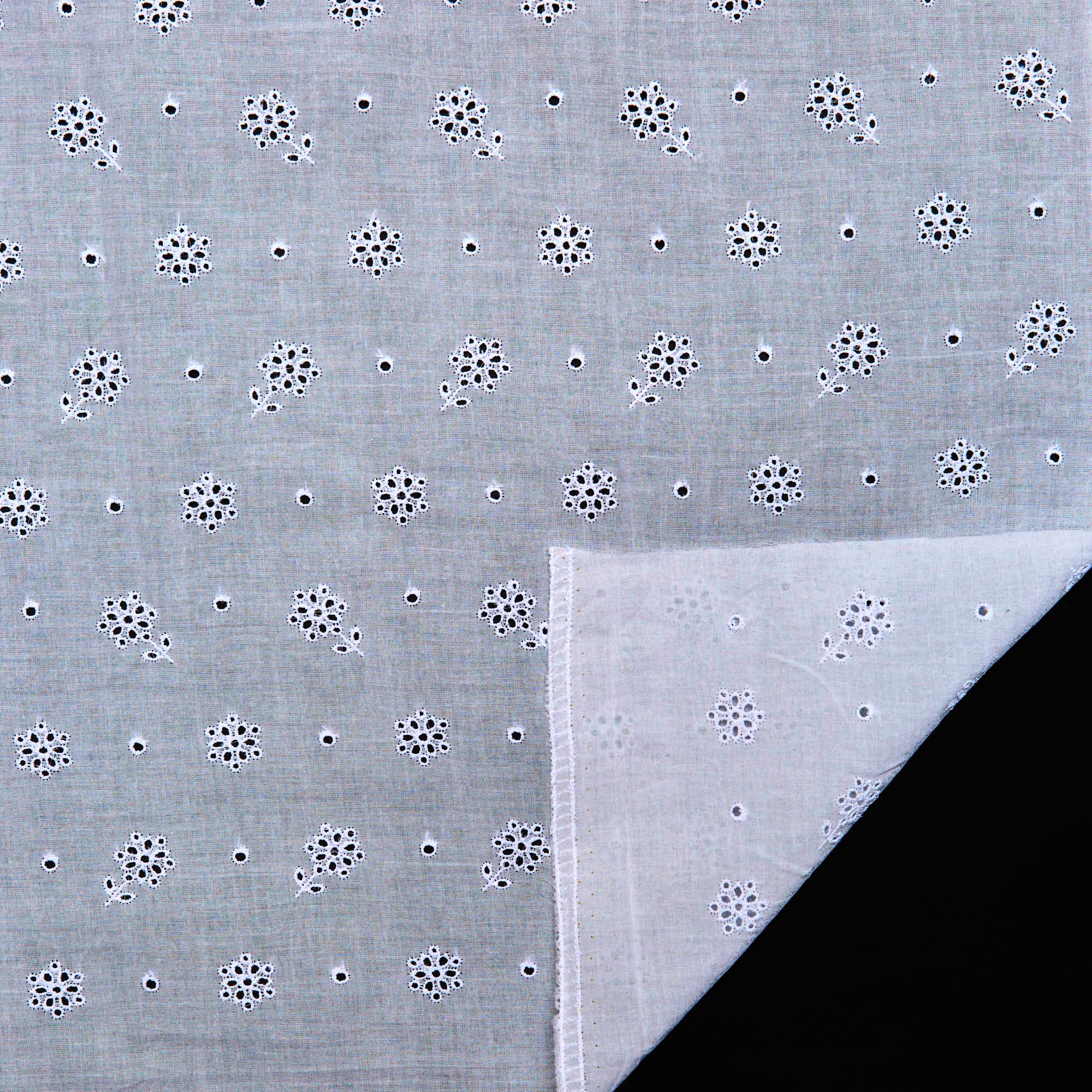 Хлопок тканый с вышивкой ENA00249A (Белый, 034, БП)