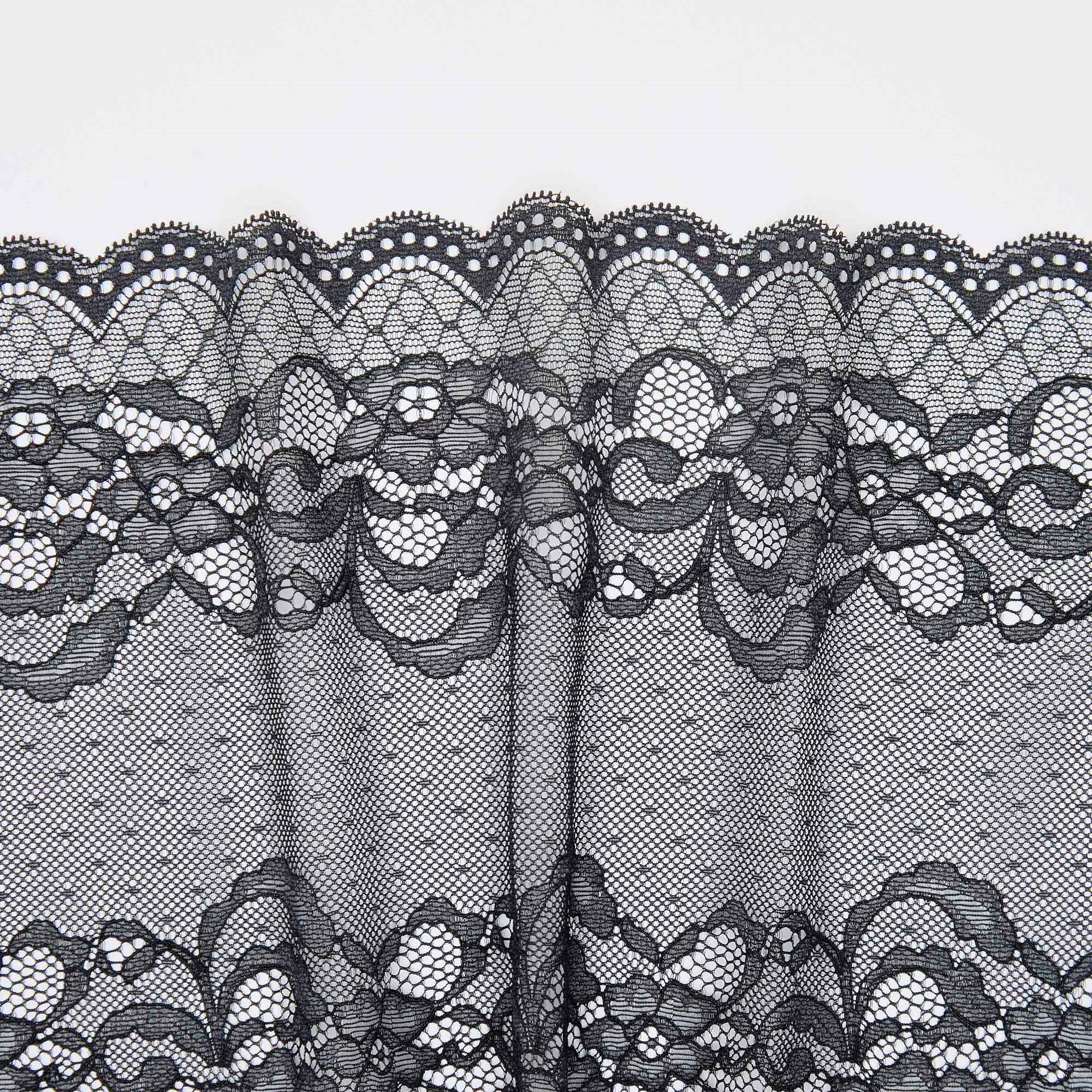 Кружево эластичное h07970d (Черный, Стандарт, БП)