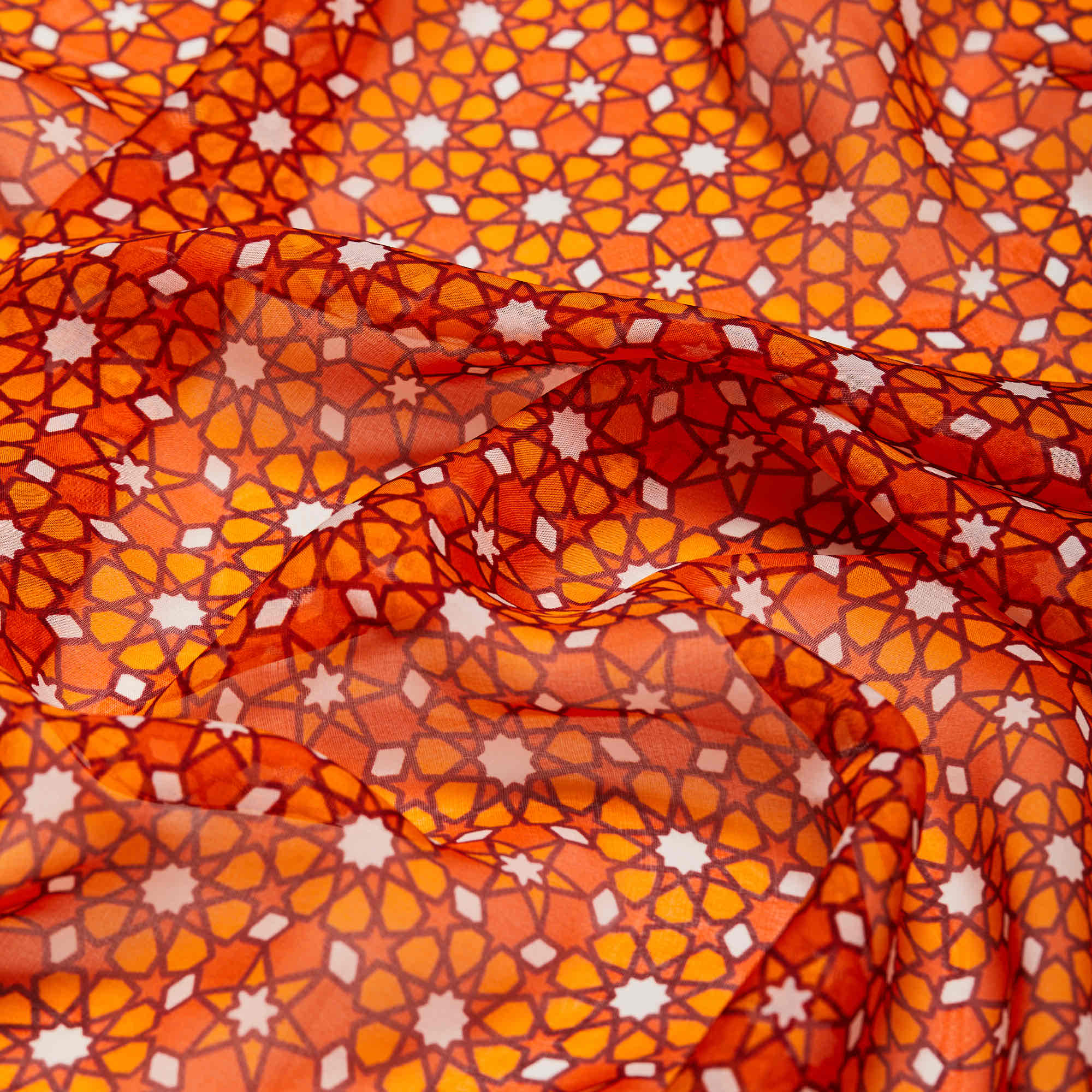 Шелк принт wh10146-8a (Оранжевый, MAROCCO/ORANGE/WHITE, БП)