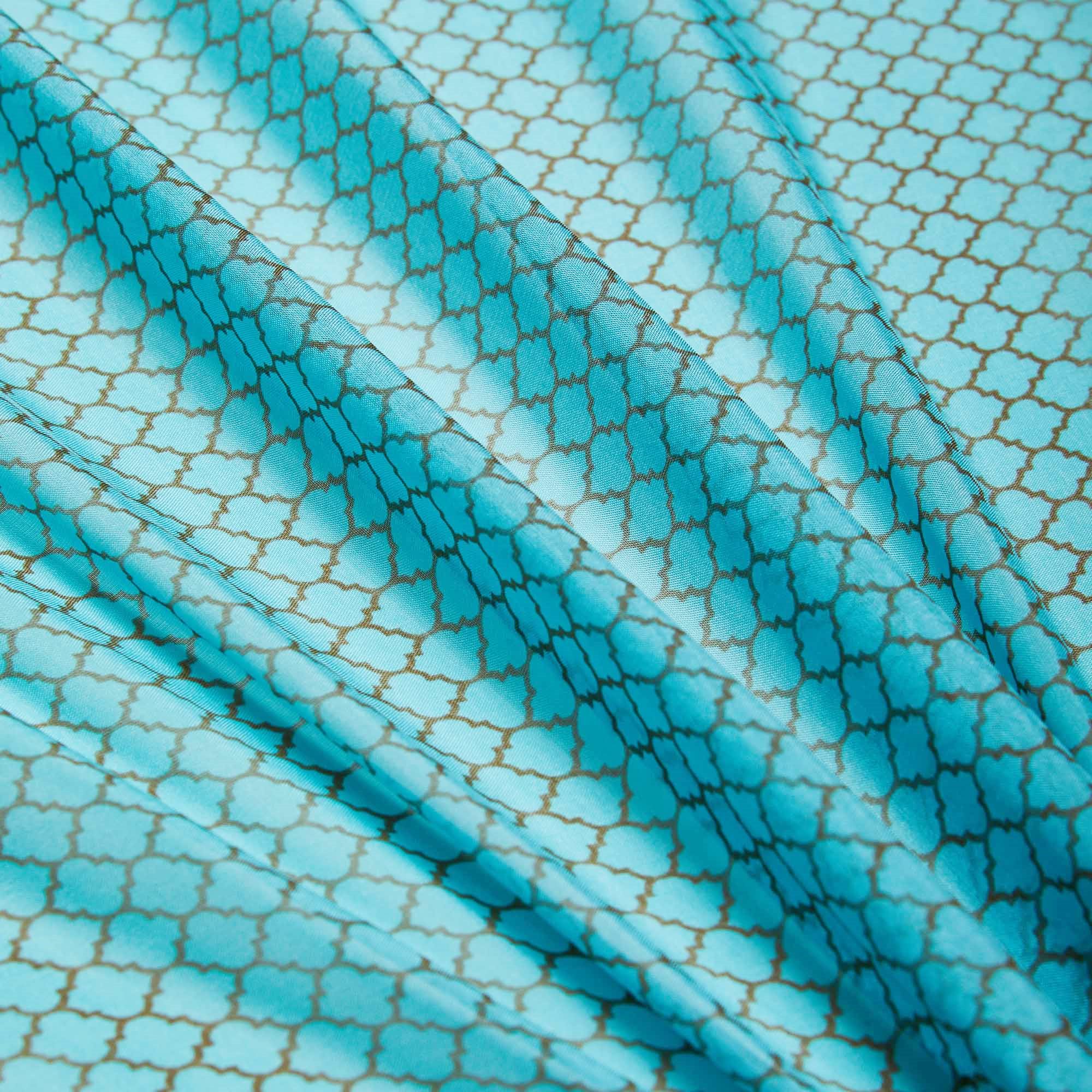 Шелк принт wh10146-8a (Голубой, blue romb, БП)