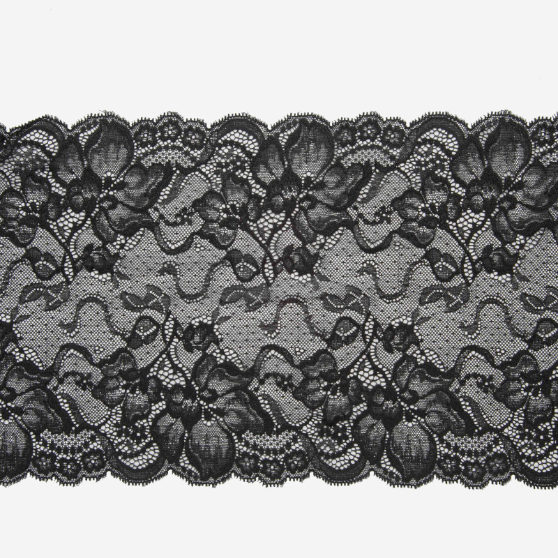 Кружево эластичное nes0006 (Черный, Стандарт, БП)