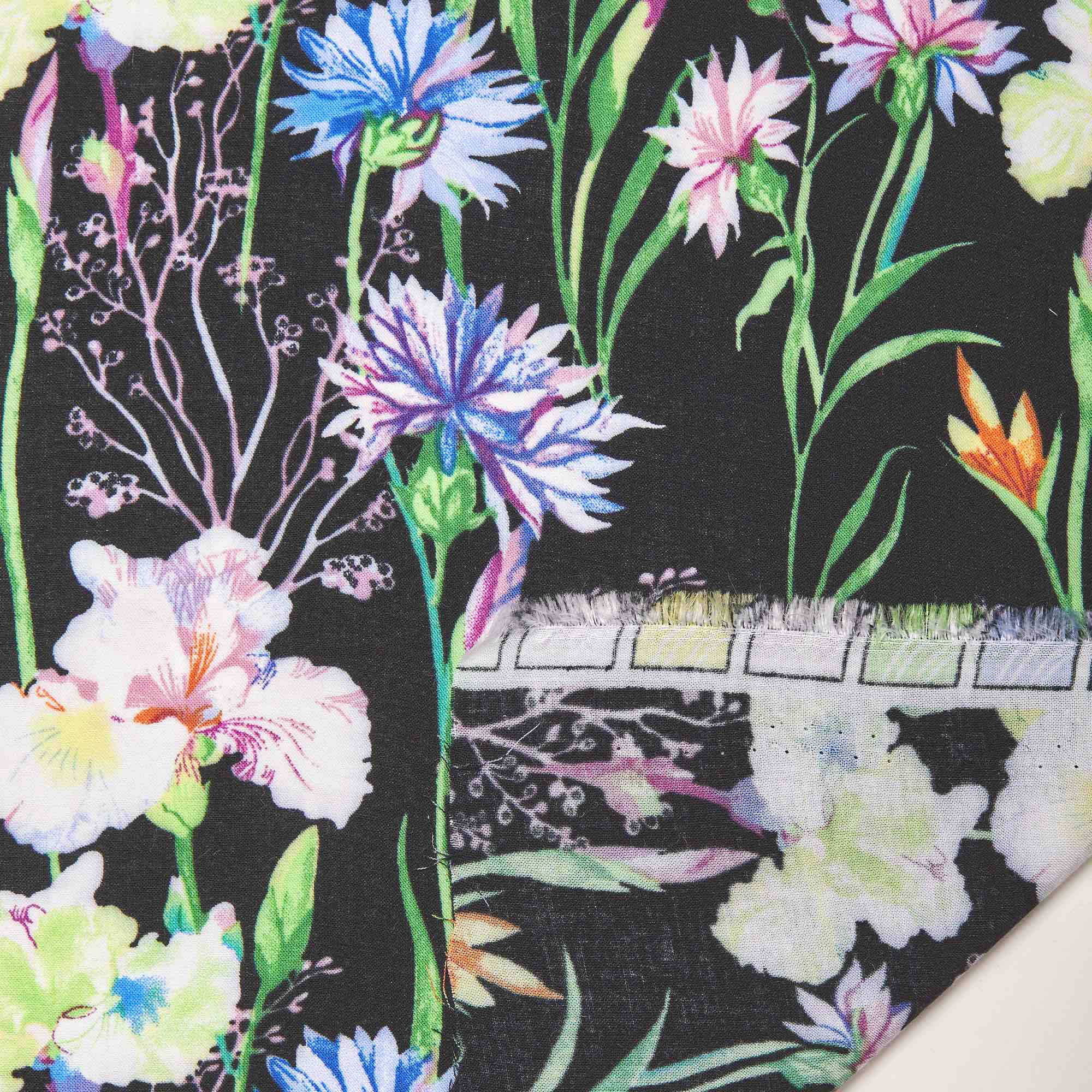 Вискоза тканая принт RM003p (Черный, 12A17-9640, БП)