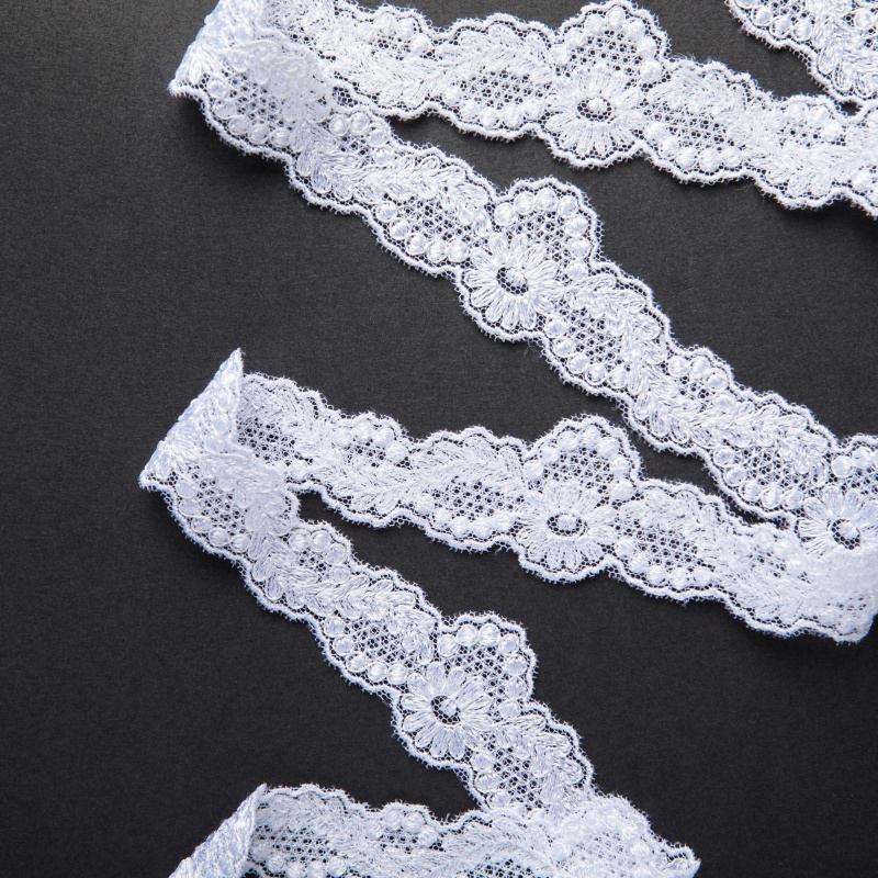 Вышивка На Сетке Неэластичной Узкая 422844 (Белый, col. 1/1636-14, БП)