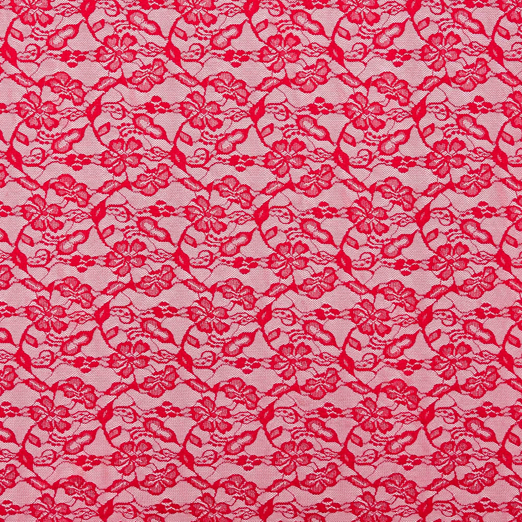 Кружевное Эластичное Полотно L02116D (Красный, S150527083, 18-1763)