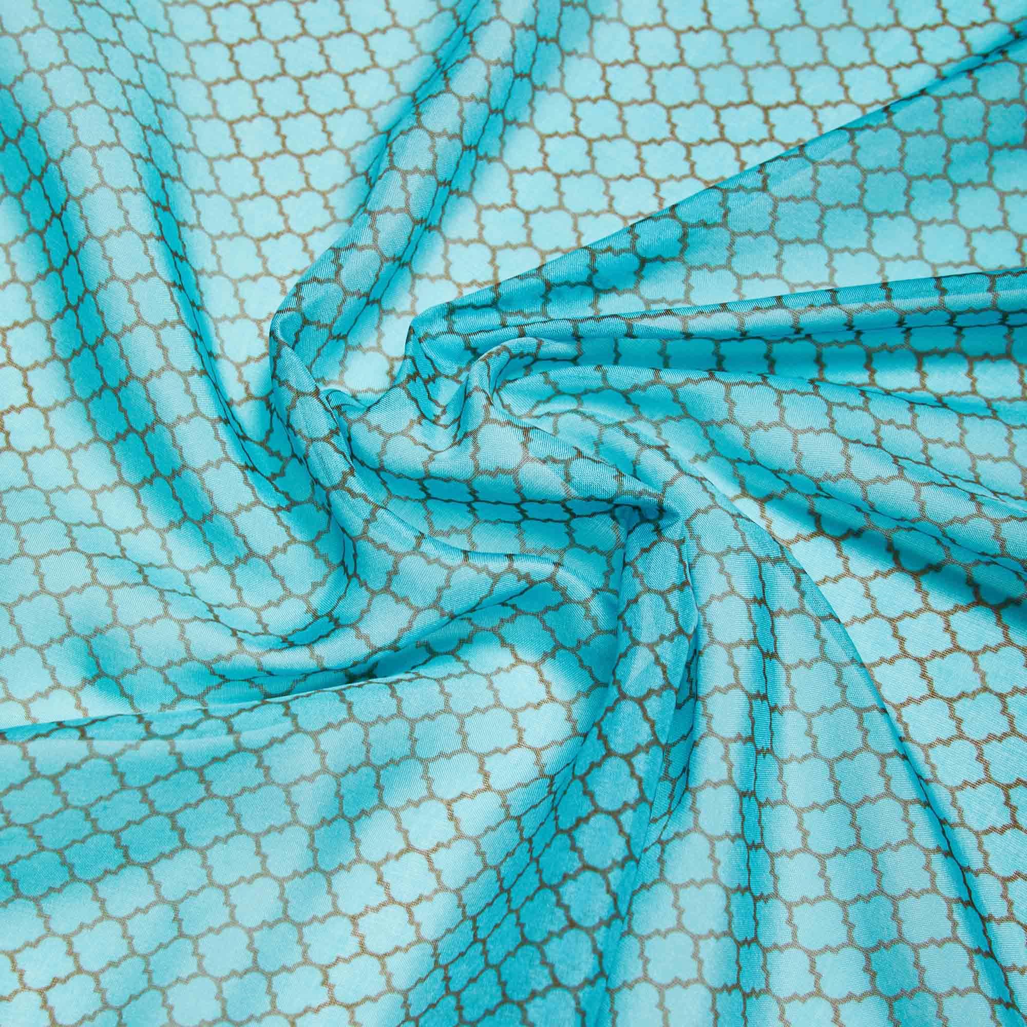 Шелк принт wh10146-8a (Голубой, blue romb, БП)