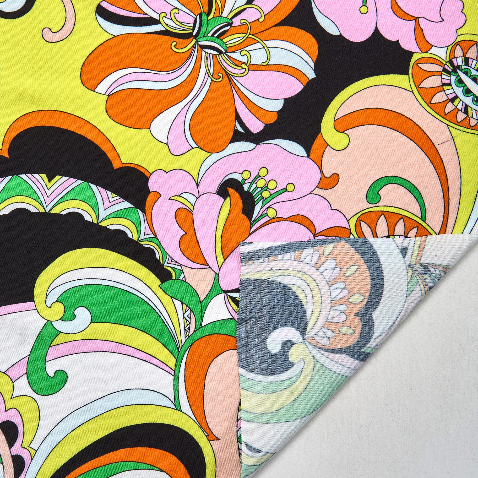 Вискоза тканая принт RM057 digital print (Желтый, paisley yellow print, БП)