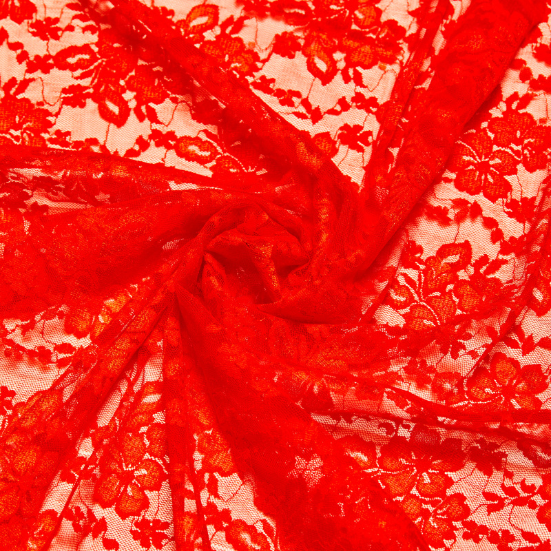 Кружевное эластичное полотно l240 (Красный, 738861A, БП)