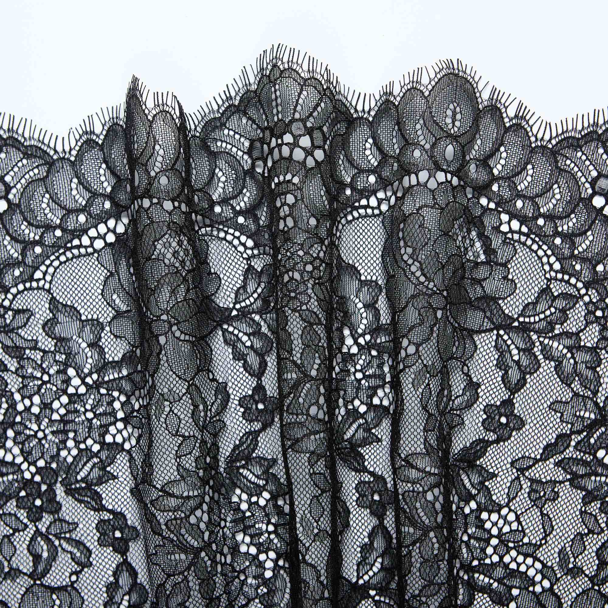 Кружево Неэластичное W7612M (Черный, Стандарт, БП)