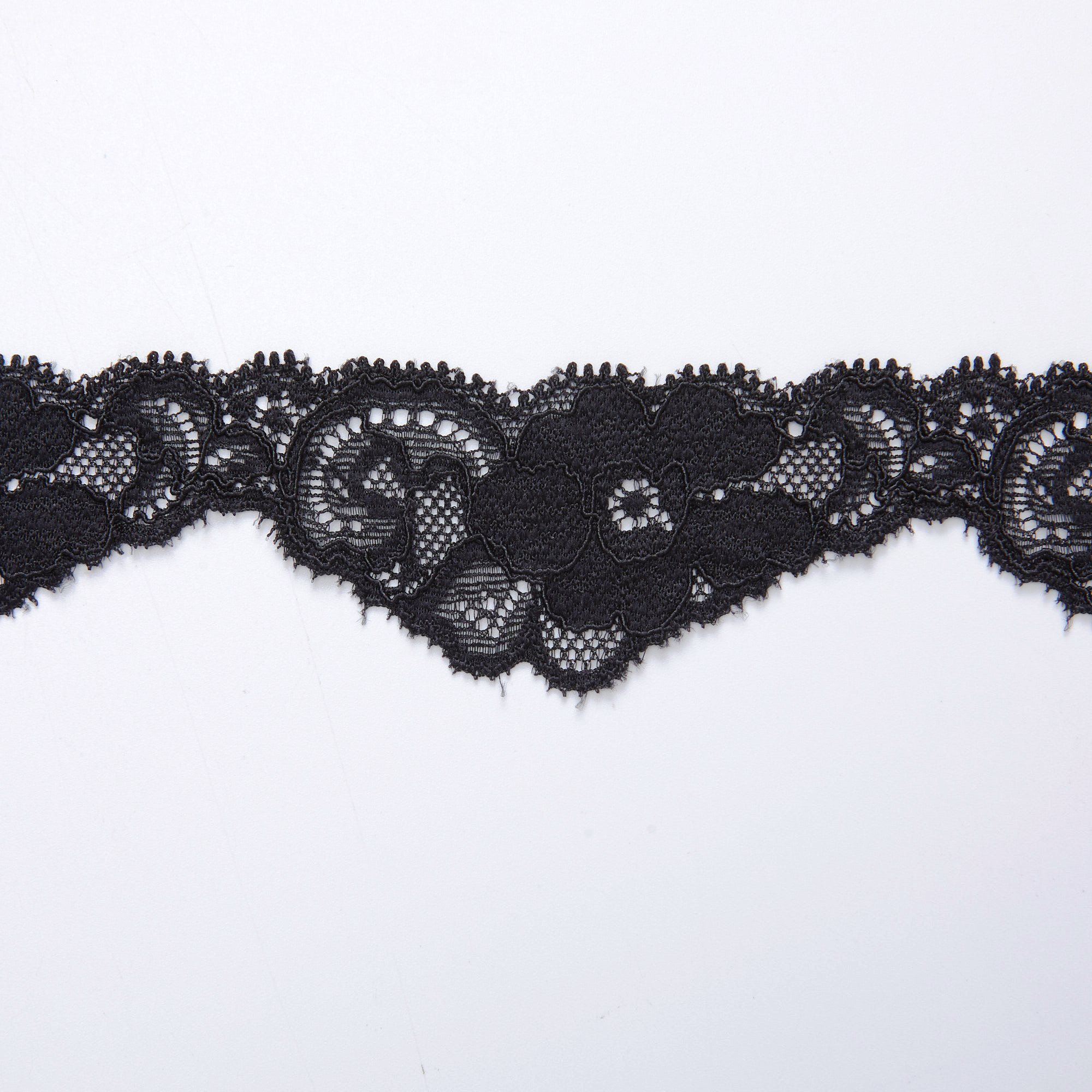 Кружево эластичное узкое D69282BD-1 (Черный, Стандарт, БП)