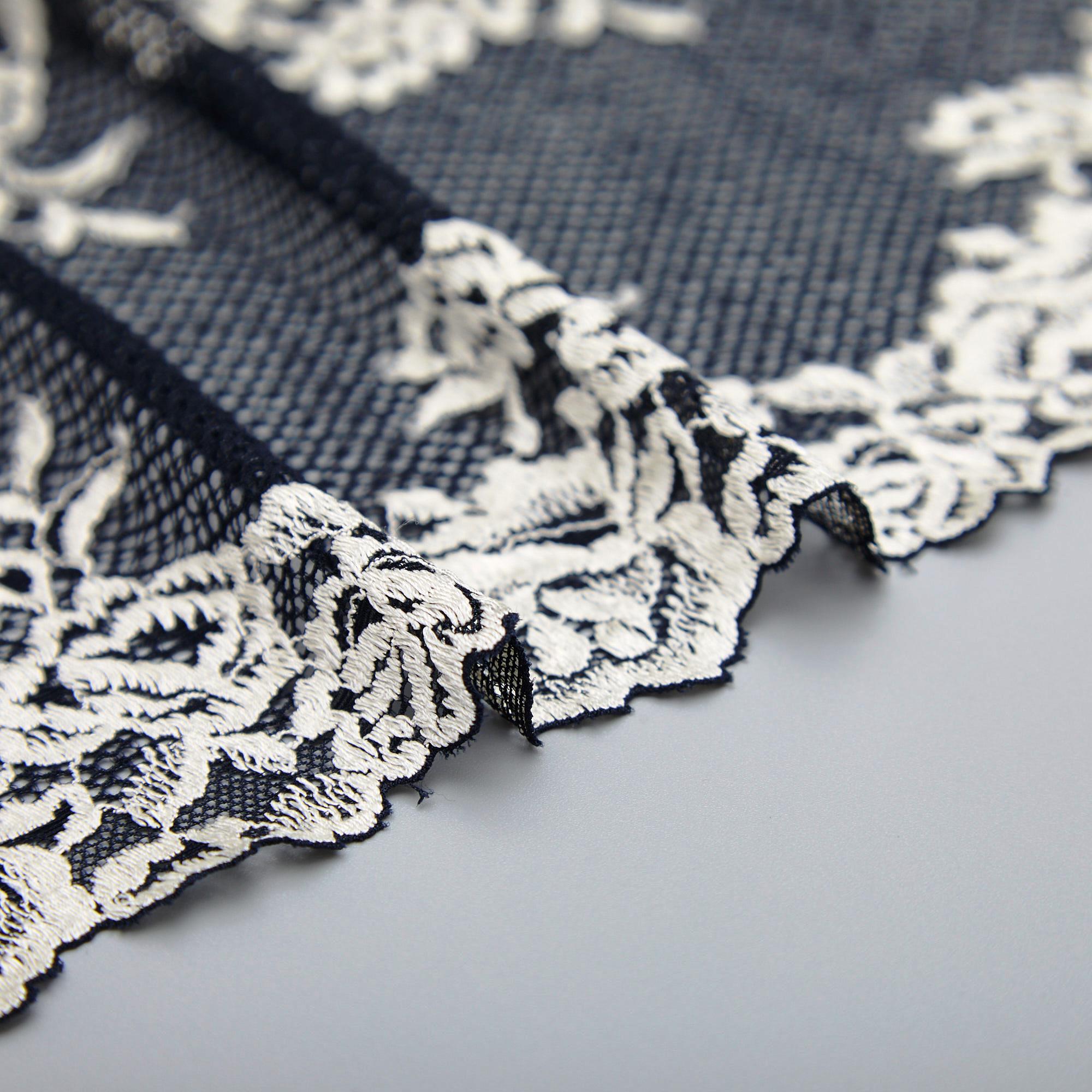 Кружево эластичное V63748 (Синий, SH211210069A, 19-4009/11-0602)