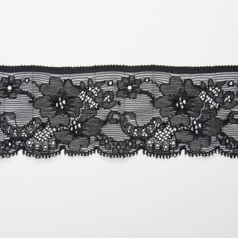 Кружево эластичное узкое VP285A (Черный, W141(A), БП)