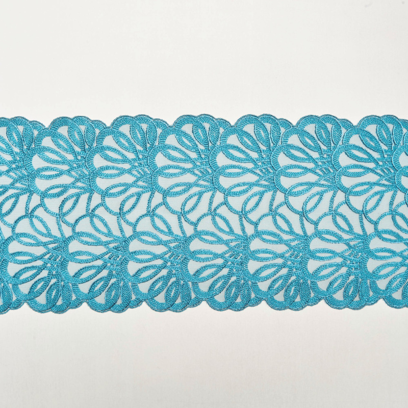 Вышивка на сетке неэластичной XNT02455A (Бирюзовый, 031, БП)