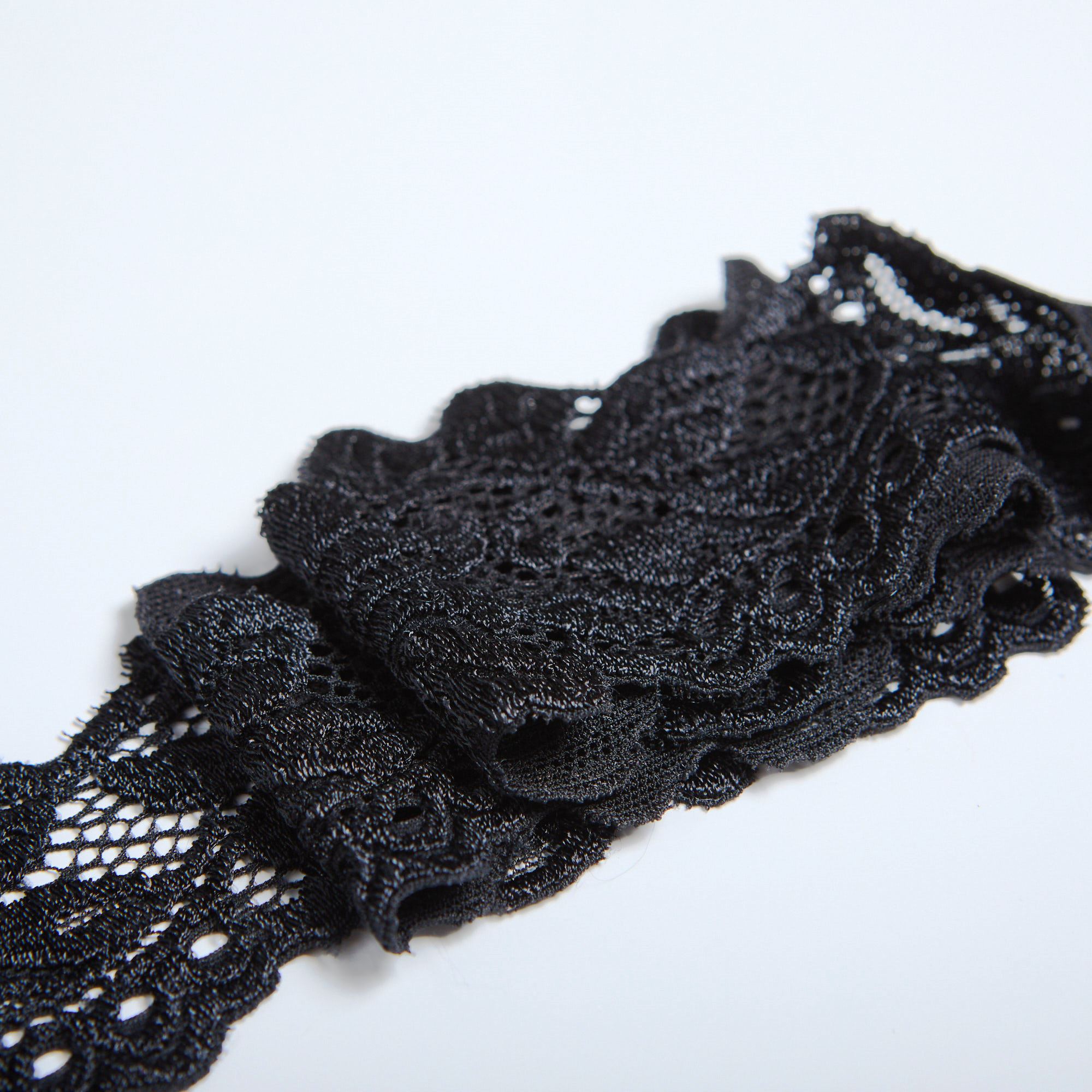 Кружево Эластичное Узкое 6755 (Черный, Стандарт, БП)