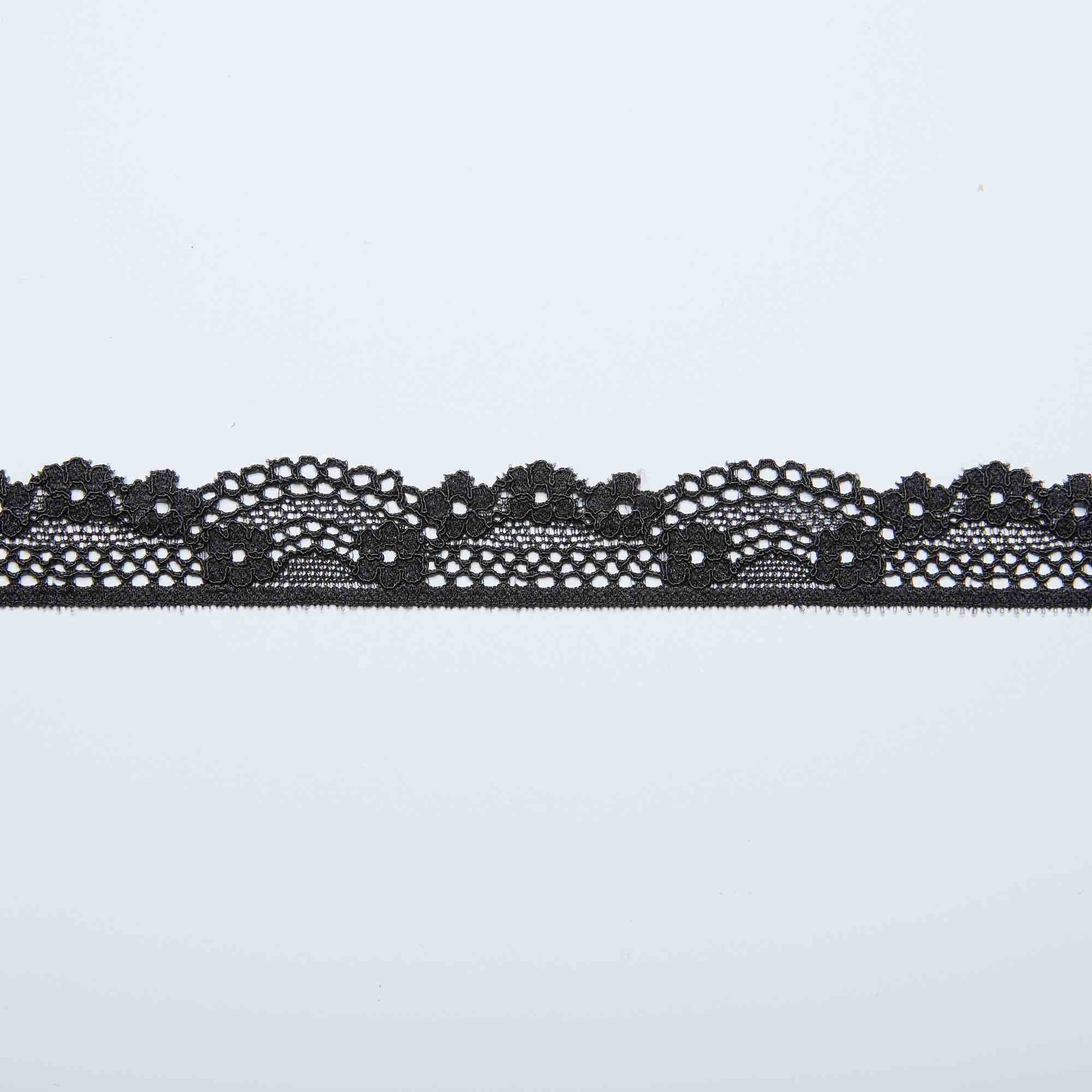 Кружево Эластичное Узкое P1530A (Черный, Стандарт, БП)