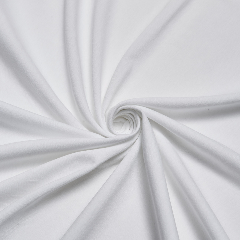 Хлопок трикотажный Пенье 50/1 (Белый, 11-0601 TC, БП)