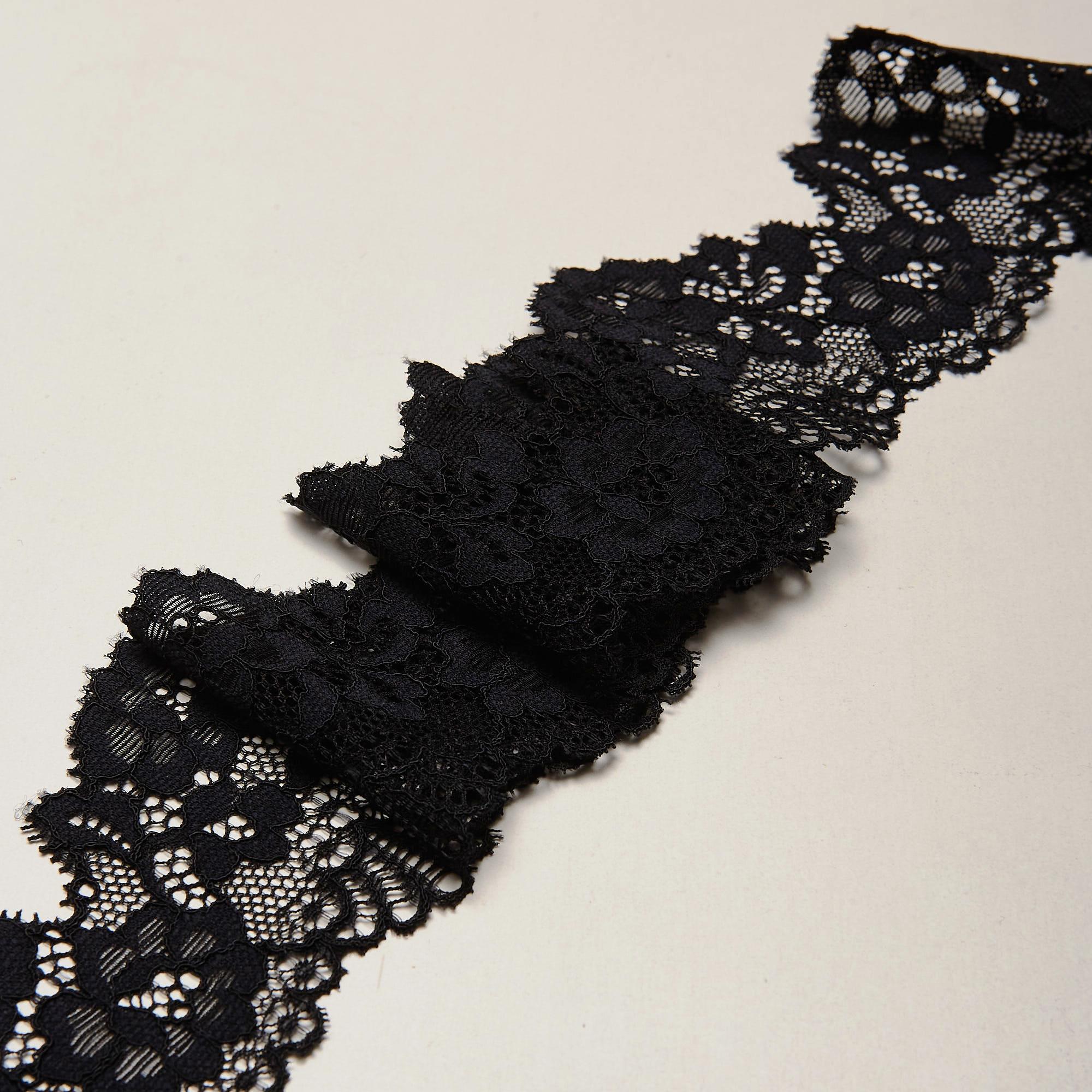 Кружево Эластичное Узкое PP265A (Черный, Стандарт, БП)