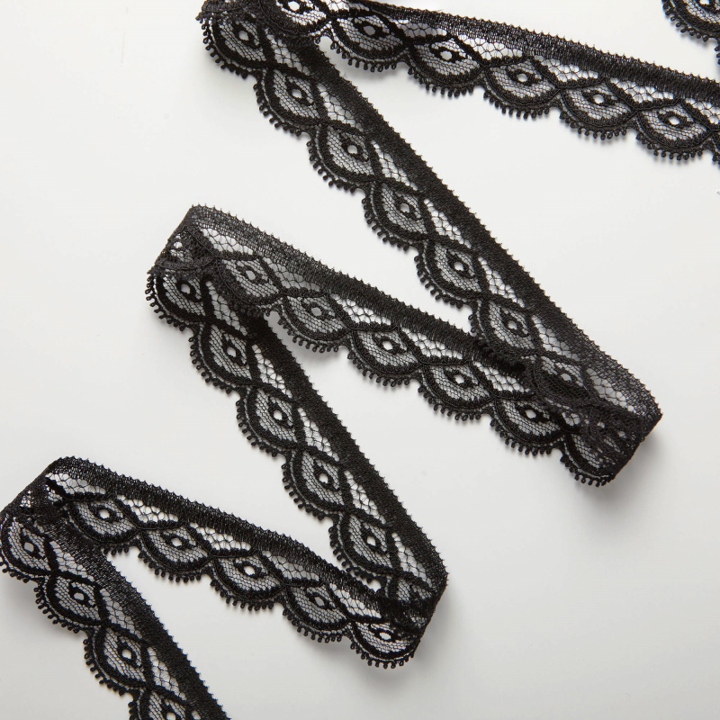 Кружево Эластичное Узкое 143998 (Черный, Стандарт, БП)