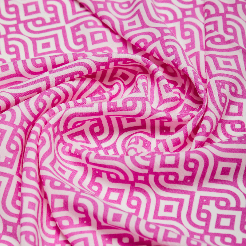 Вискоза тканая принт 14006 (Фуксия, bc fch, БП)